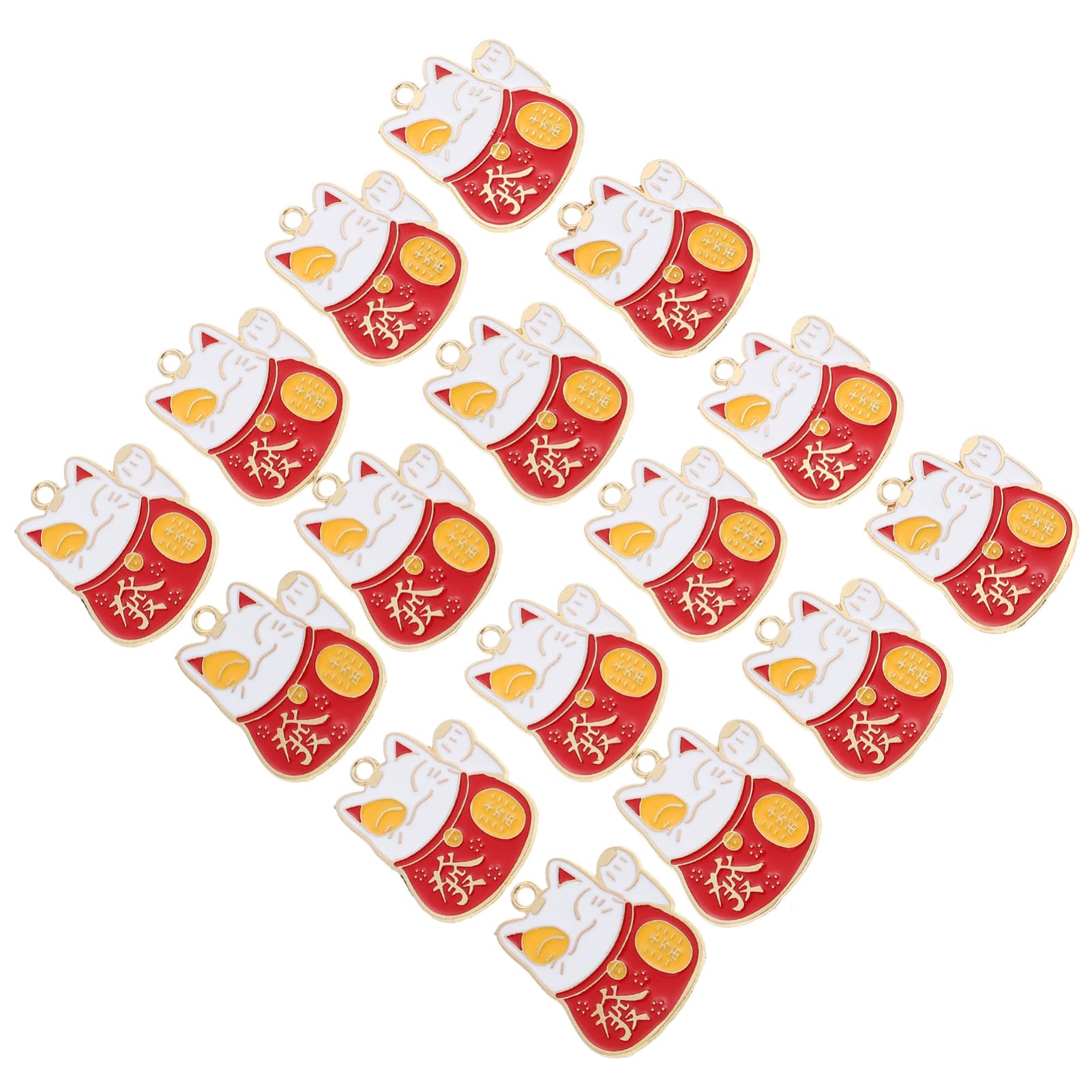 20pcs Lucky Cat Charms for DIY Jewelry & Keychains - Crafting & Gifts