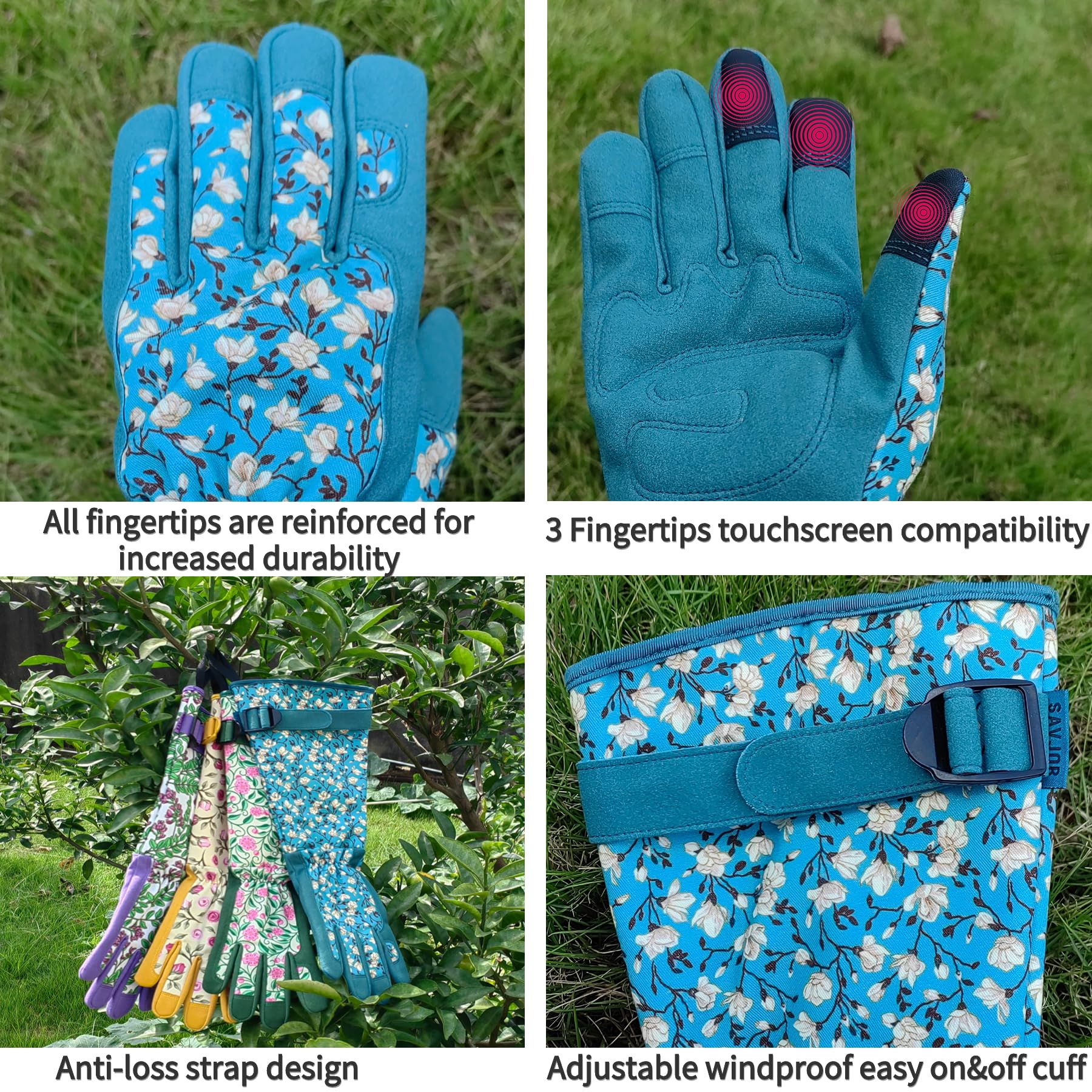 Durable Gardening Gloves with Touchscreen - Long Cuff Work Gloves for Rose Pruning & Outdoor Tasks - Perfect Gifts for Women & Men - Ideal for Gardening, Landscaping, and Farm Work