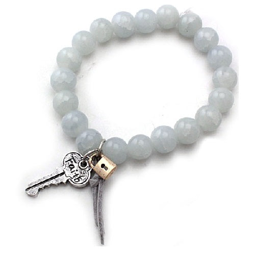 Glass Bead Key & Lock Bracelet - Stylish Friendship Jewelry for Women & Girls - Perfect for Gifts, Parties, and Everyday Wear
