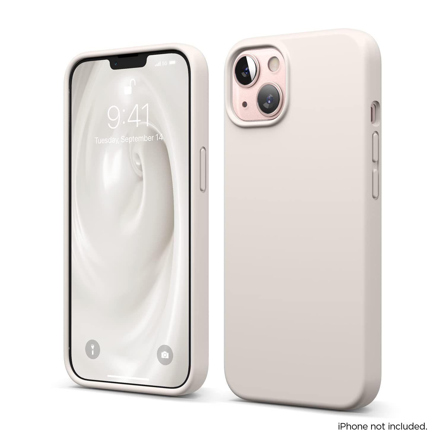 elago Premium Liquid Silicone Case for iPhone 13 (6.1 inches) - Shockproof Full Protection Cover with 3-Layer Structure & Soft Microfiber Lining to Prevent Scratches (Stone) - Perfect for Daily Use, Travel and Outdoor Activities