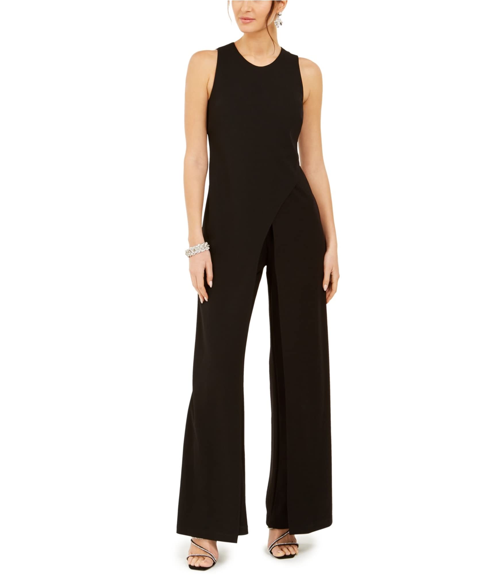 Adrianna Papell Women's Crepe Halter Jumpsuit - Elegant Formal Wear for Weddings, Parties & Evening Events | Plus Size Options Available