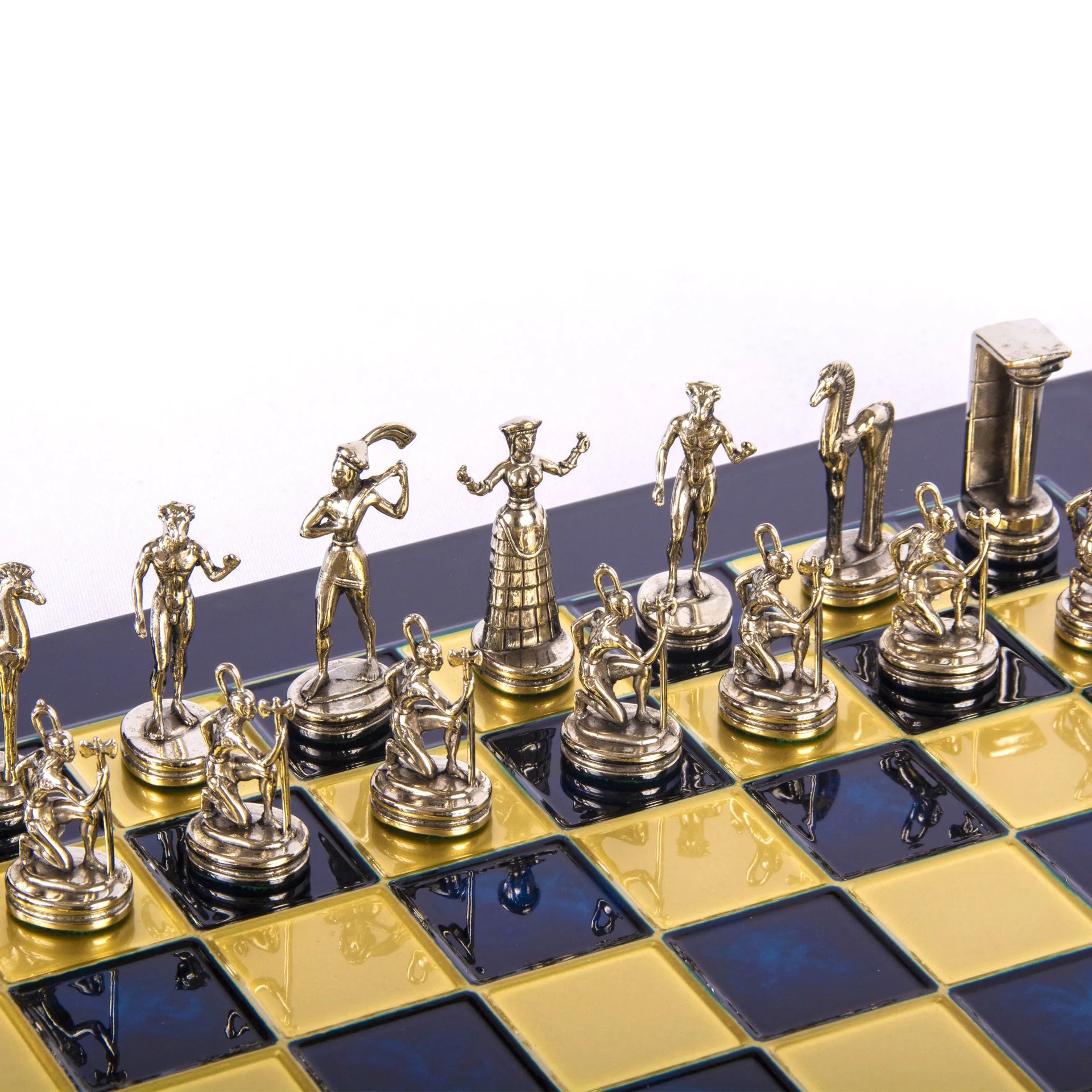Premium Minoan Warrior Gold Chess Set - Handcrafted Luxury Chess Board Game for Adults & Collectors | Perfect for Home Decor, Gifts, and Strategy Game Lovers