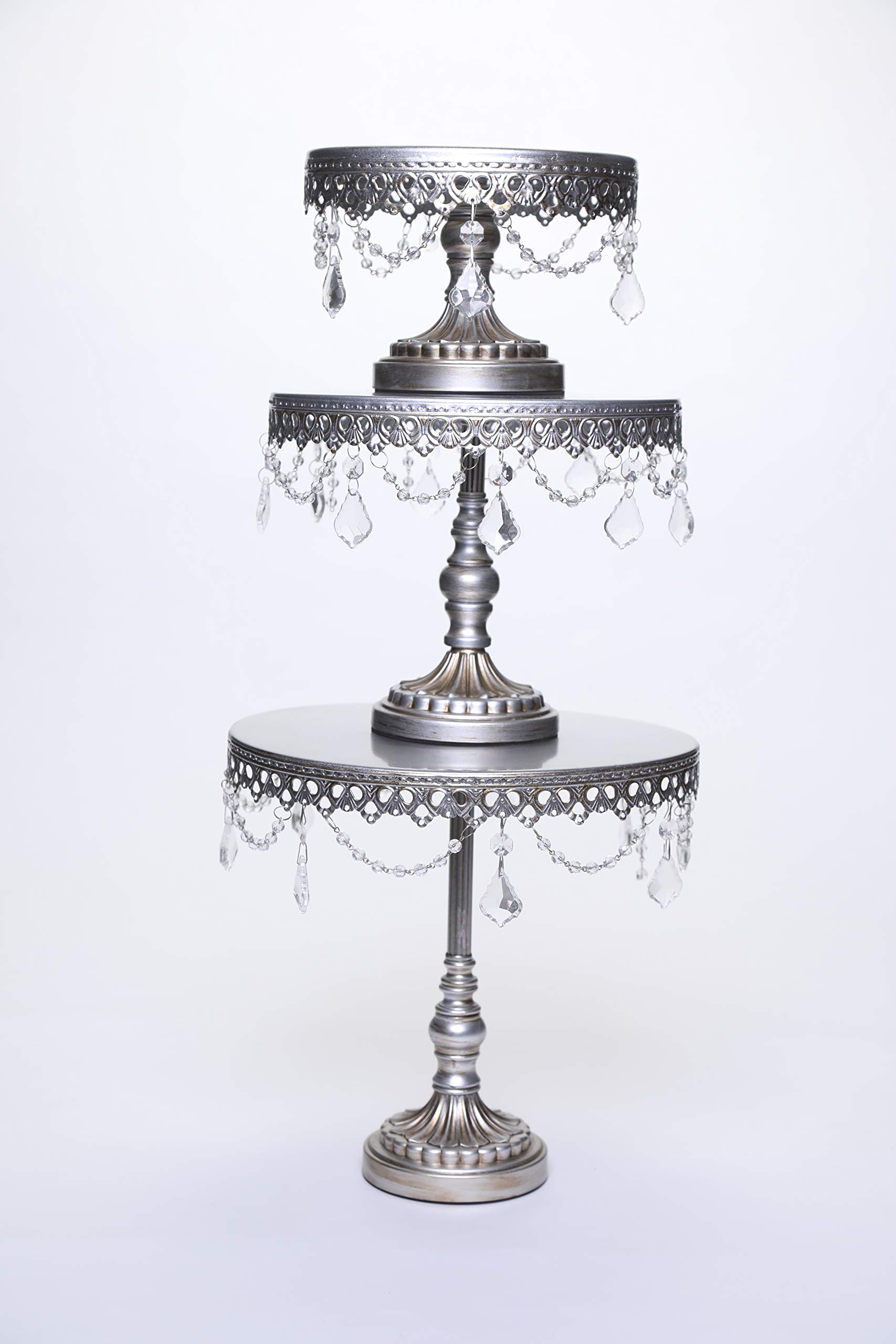 Luxury Chandelier Round Cake Stand Set of 3 - Elegant Dessert Display for Weddings, Parties & Home Decor