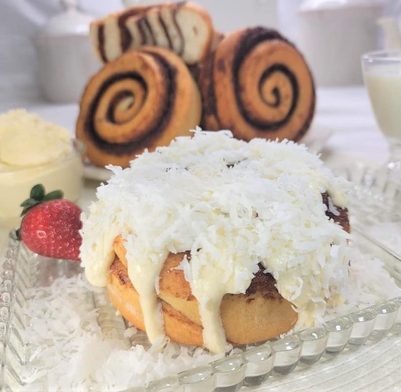 Gourmet Coconut Cream Cinnamon Rolls - Pack of 12 (6 oz Each) | Soft & Fluffy Homemade-Style Pastries | Perfect for Breakfast, Brunch & Holiday Gatherings
