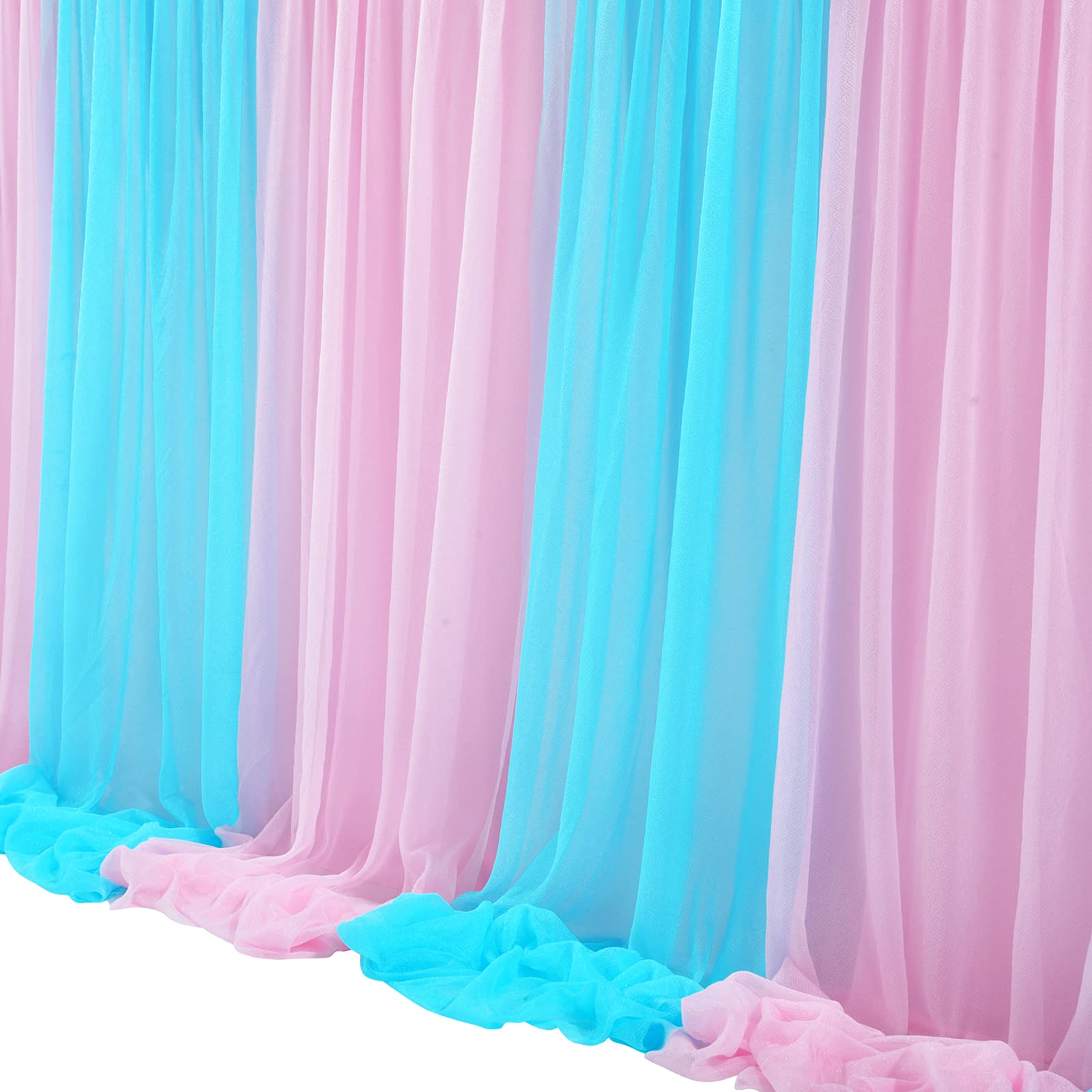 6ft Pink & Blue Tulle Table Skirt - Gender Reveal & Baby Shower Decor for Parties