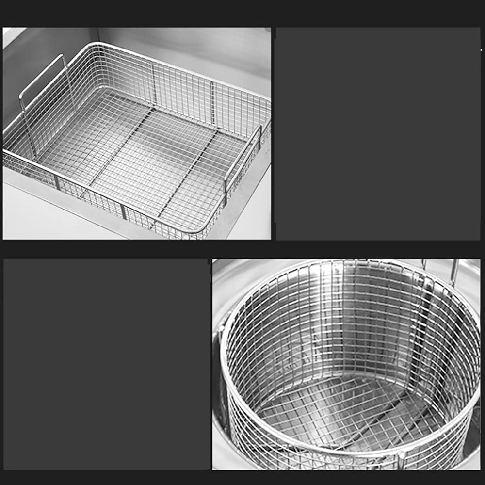 Stainless Steel Commercial Food Prep Work Table with 2 Basins & 2 Baskets - Heavy Duty Fried Chicken Breading Station for Restaurant Kitchen, Food Truck, and Catering Business | Perfect for Frying, Breading, and Food Preparation
