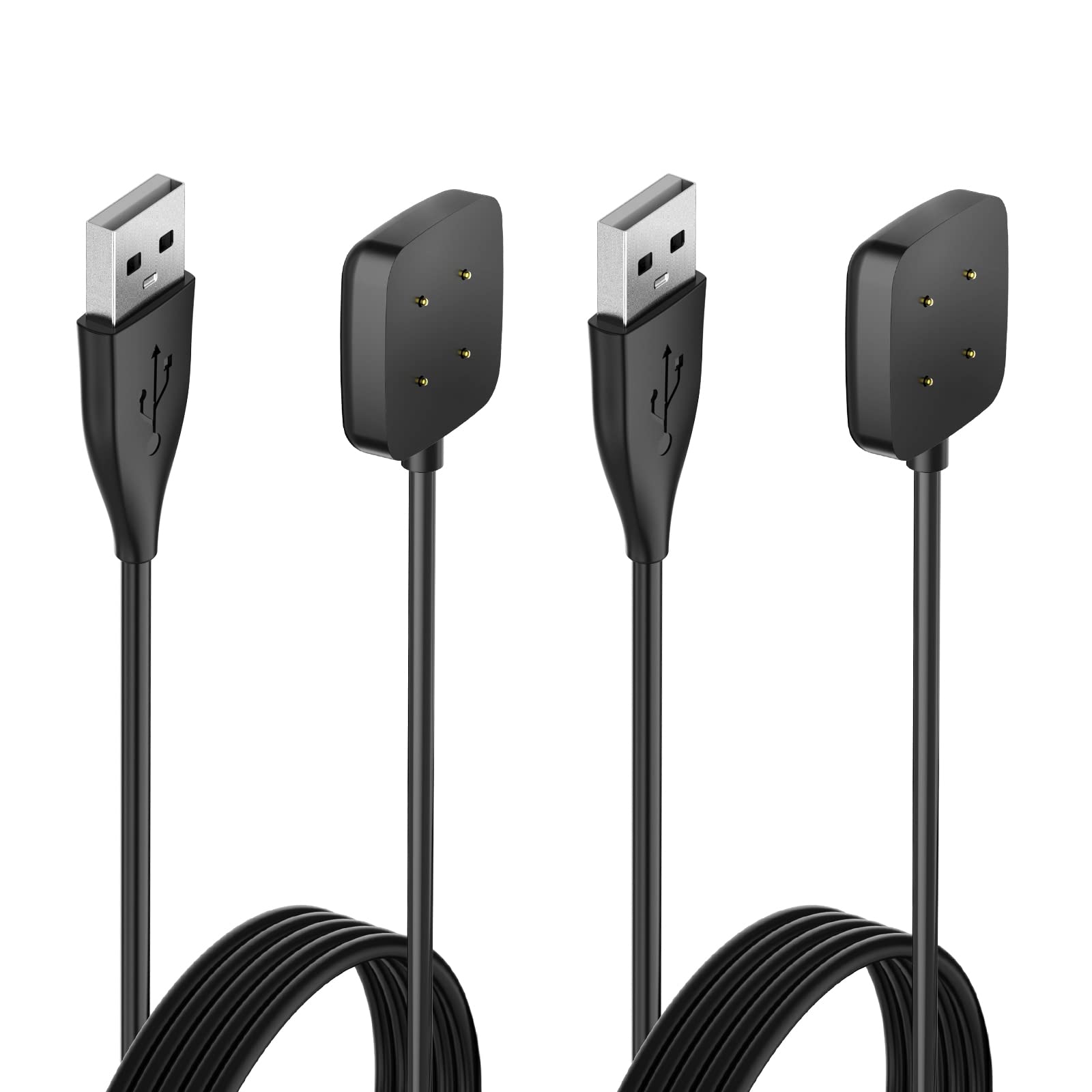 Hianjoo 2-Pack USB Charger Cable for Fitbit Versa 4/3, Sense 2/1 - 3.3ft Magnetic Charging Cord with Dock Replacement | Perfect for Home, Office & Travel Accessories