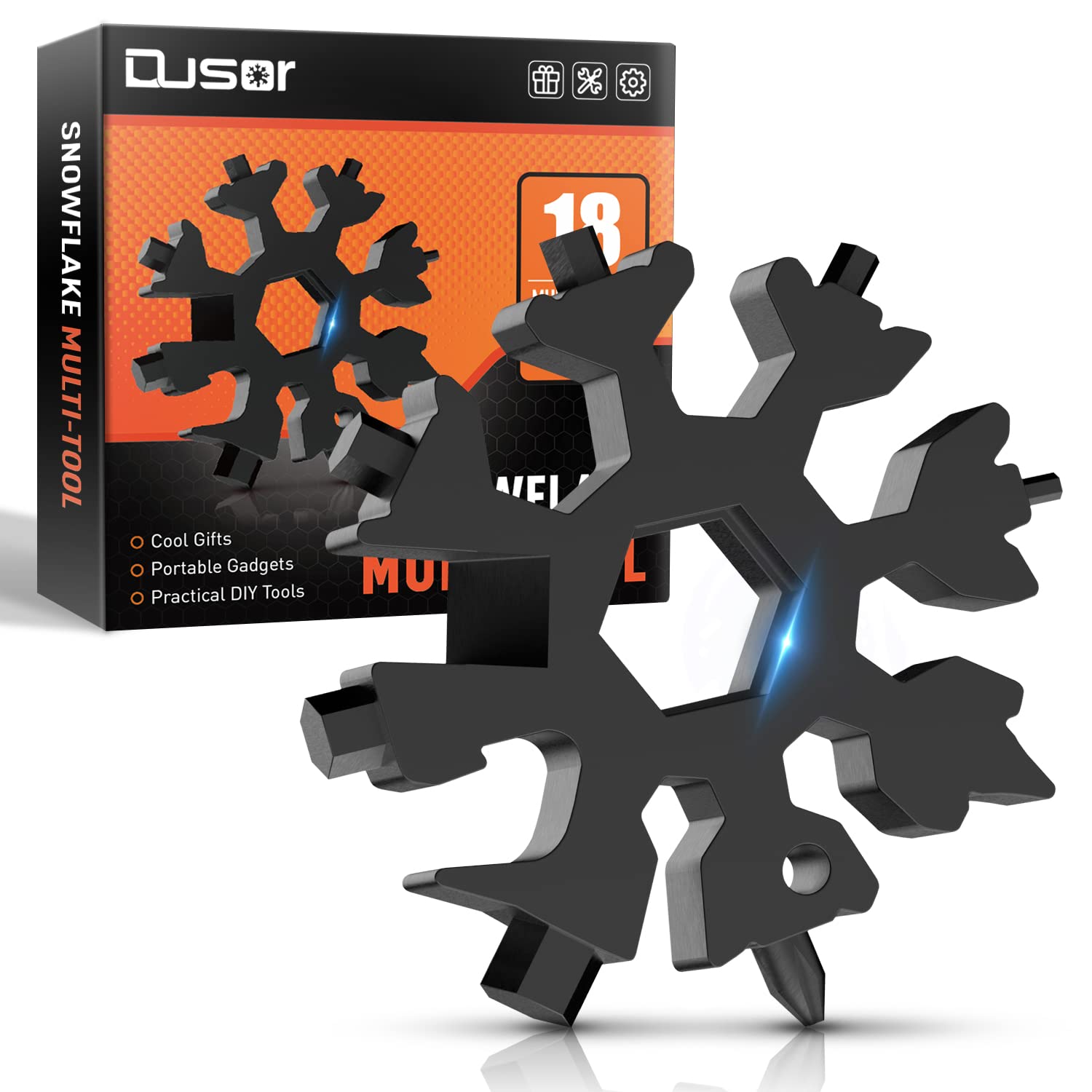 18-in-1 Snowflake Multitool for Men - Premium Stainless Steel Survival Tool Kit - Perfect Christmas Gift for Dad, Husband & Men Who Have Everything - Great for Camping, Hiking, Emergency & Everyday Carry (EDC)