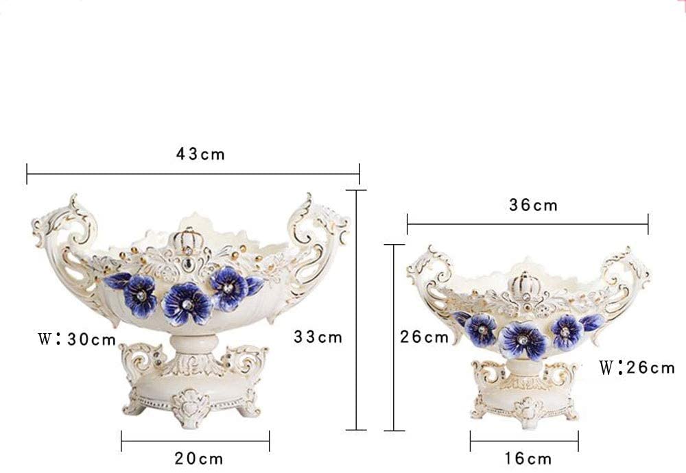 Blue Plum European-Style Ceramic Fruit Plate - Elegant Serving Dish for Fruits, Desserts & Snacks - Medium Size Decorative Bowl for Dining Table, Kitchen Counter & Living Room Display