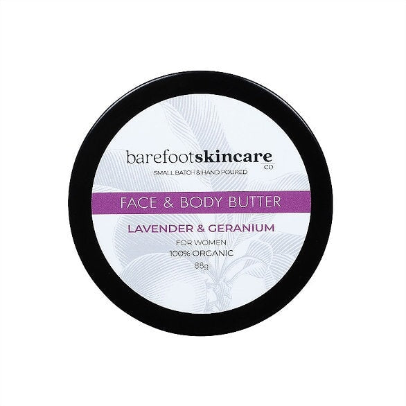 Barefoot Skincare Lavender & Geranium Face and Body Oil - Hydrating & Soothing for Dry Skin - Perfect for Massage, Aromatherapy & Nighttime Relaxation