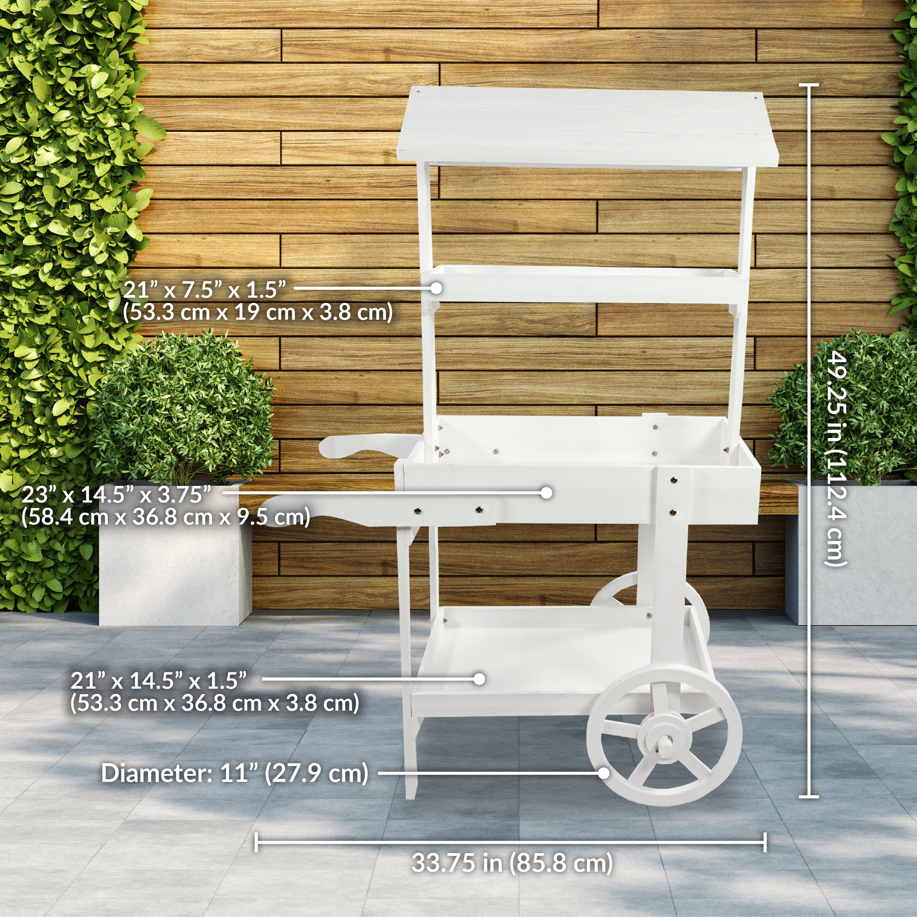 Sunnydaze Country Market Flower Cart Display Stand - 49.25