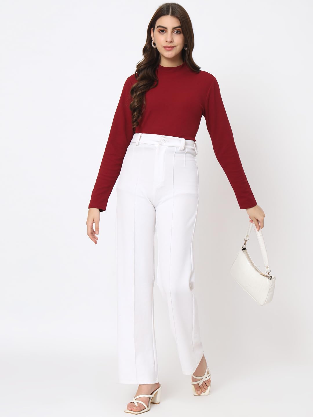 iStyle Can Solid High Neck Full Sleeve Stretchable Slim Fit Women's Top | Winter Warm Turtleneck Shirt for Women | Perfect for Office Wear, Casual Outfits & Cold Weather Layering