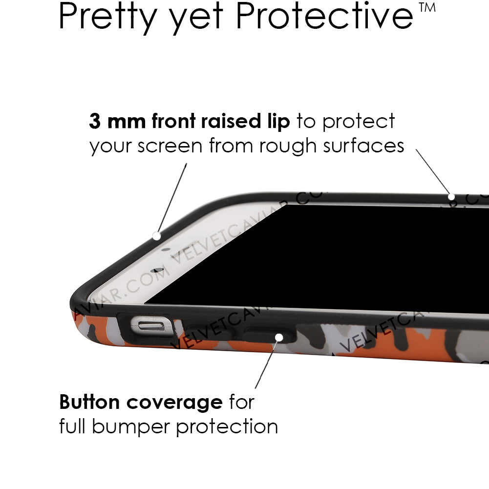 Orange Camo iPhone Case - Durable & Stylish Protective Cover for iPhone [Model] - Perfect for Outdoor Adventures, Hunting, and Military Enthusiasts