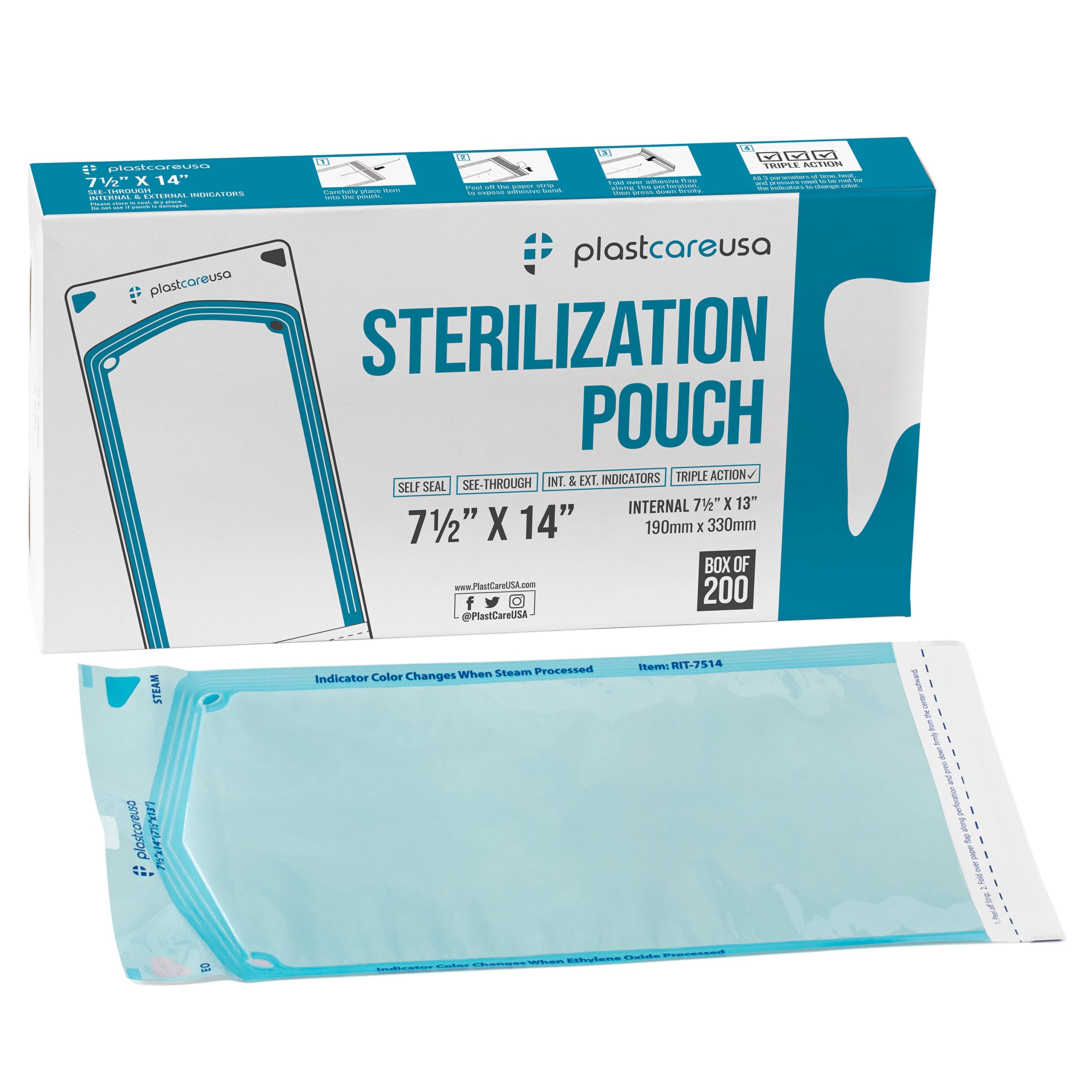 200 Self Sterilization Pouches 7.5