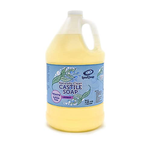 **Pure Lavender Castile Soap Liquid - Vegan, Non-GMO, Handmade in USA | Gentle Face, Hand & Body Wash for All Skin Types, Dry & Sensitive Skin (1 Gallon) | Perfect for Home, Travel & Eco-Friendly Bathing**