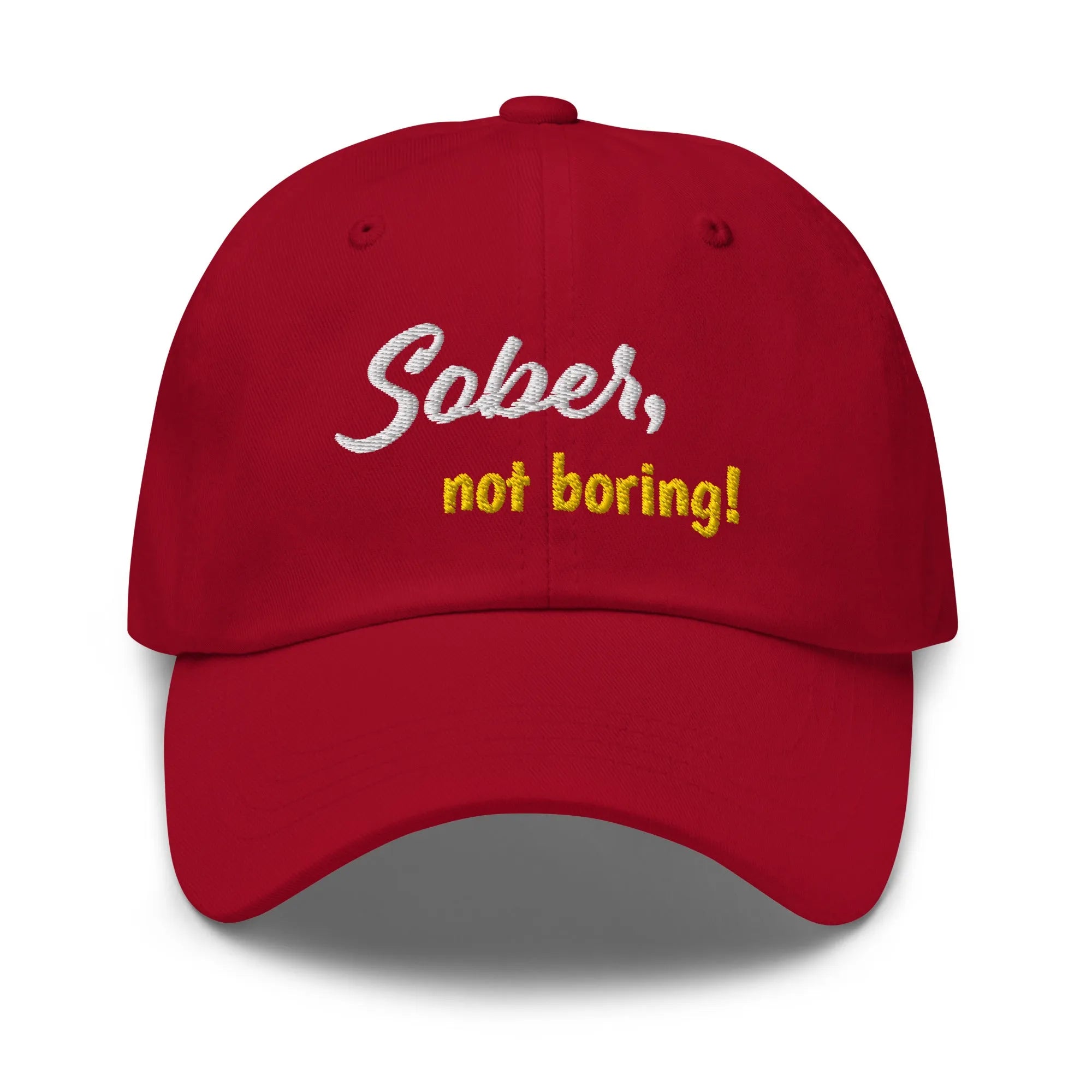 Sober Not Boring Embroidered Dad Hat - Stylish Unisex Baseball Cap for Men & Women - Perfect for Outdoor Activities, Sports, and Casual Wear