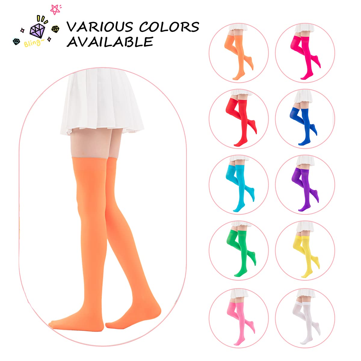 FELIZHOUSE Women's Extra Long Thigh High Socks - Over Knee High Boot Stockings for Women & Girls - Opaque Warm Winter Socks for Halloween Costumes, Cosplay & Everyday Fashion