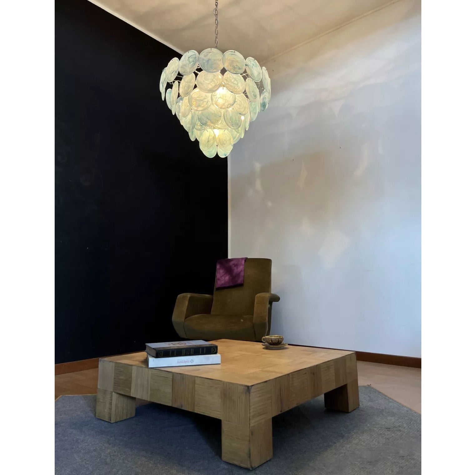 Elegant Camisa Disc Glass Chandelier - Modern Crystal Ceiling Light Fixture for Dining Room, Bedroom, and Living Room Decor
