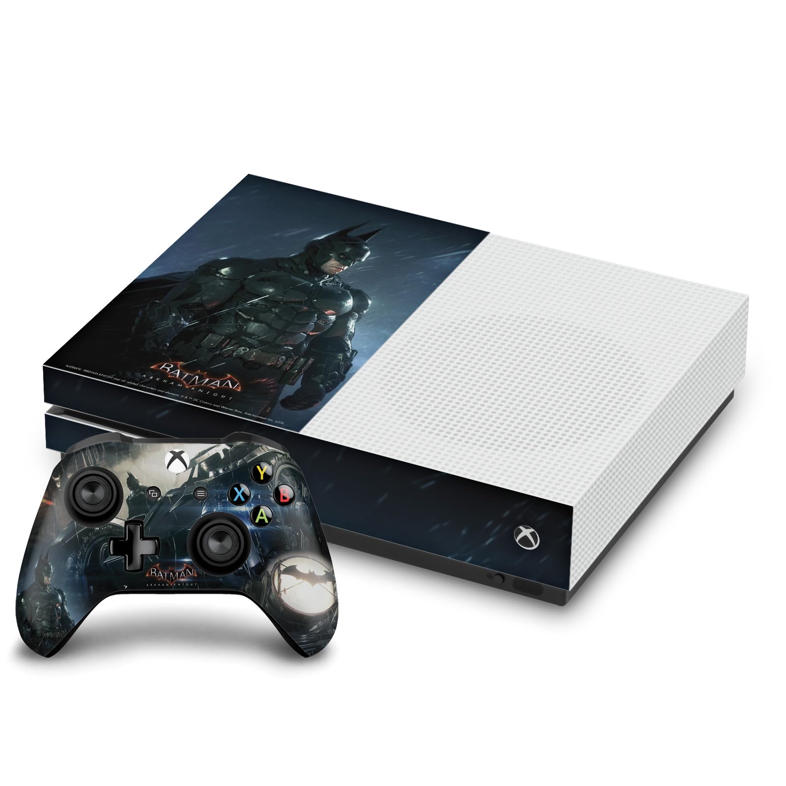 Official Licensed Batman Arkham Knight Vinyl Skin Sticker Set - Compatible with Xbox One S Console & Controller Bundle | Gaming Accessories for Batman Fans, Perfect for Customizing Your Xbox Setup