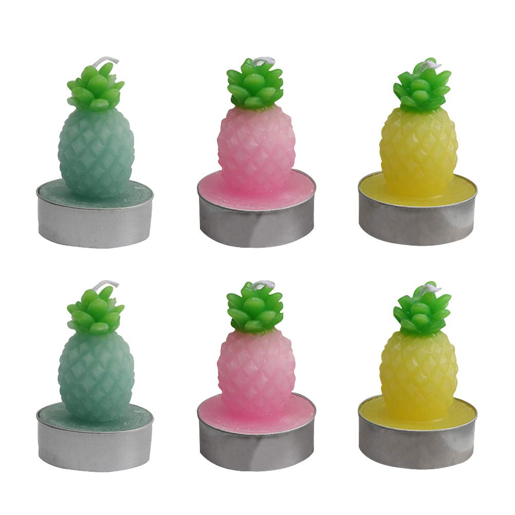 12-Pack Decorative Tea Light Candles for Plants - Romantic Pineapple Scented Small Candles for Home Decor, Wedding, Party & Relaxation
