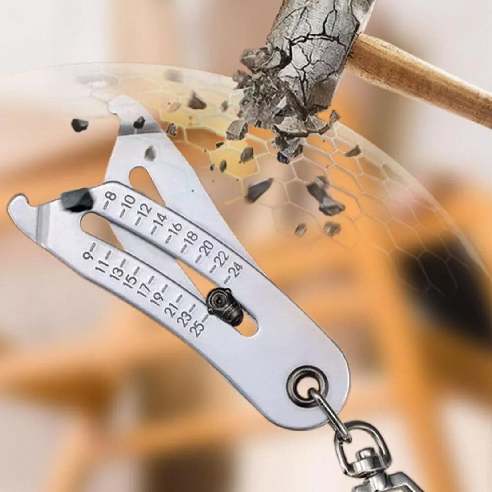 Portable Bolt & Thread Size Checker Keychain - 2Pcs Precision Measuring Tool for Nuts, Screws & Fasteners | Perfect for DIY, Auto Repair & Home Improvement Projects