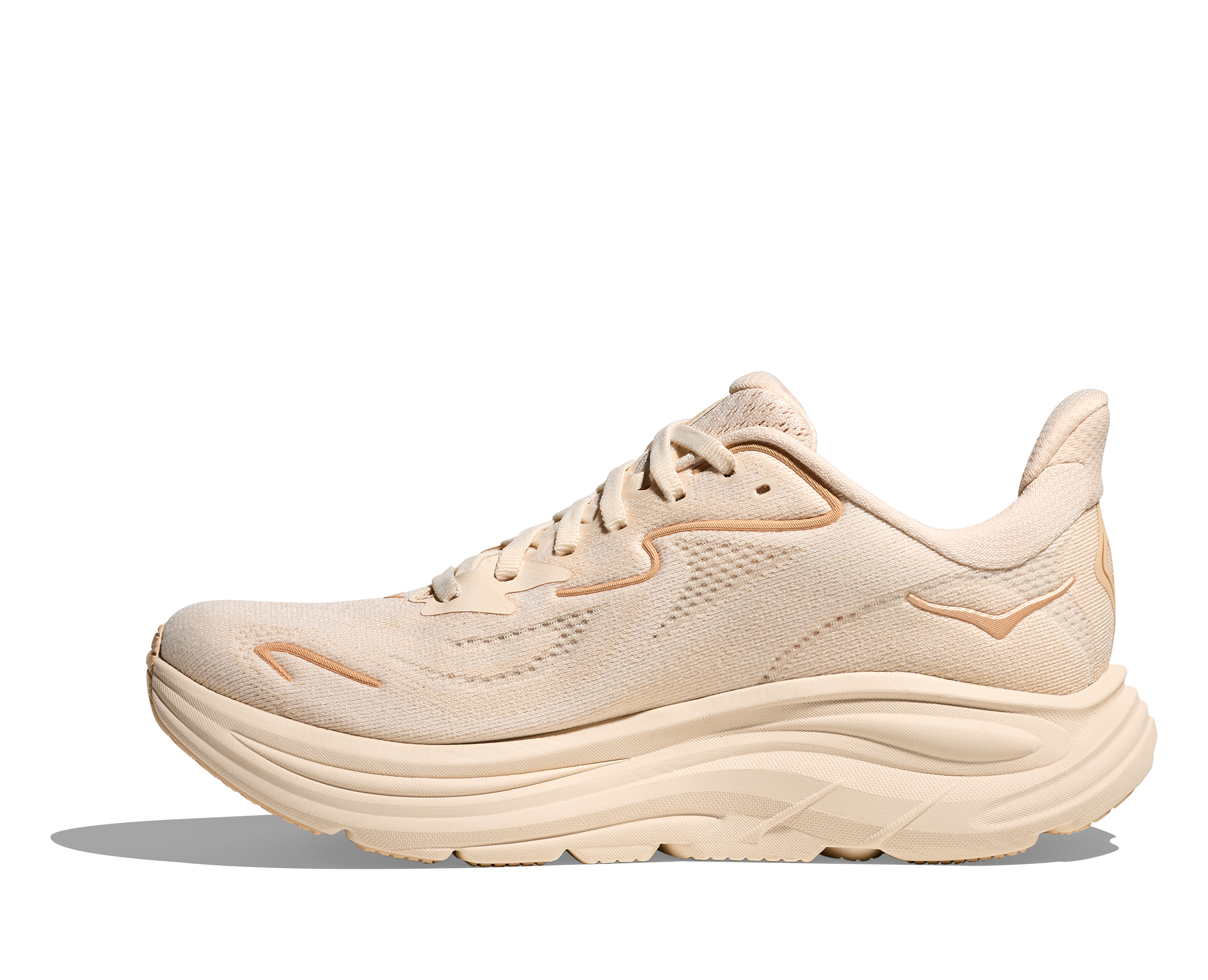 HOKA Women's Clifton 10 Wide Running Shoes - Vanilla/Birch - Lightweight Cushioned Sneakers for Road Running, Walking & Gym Workouts