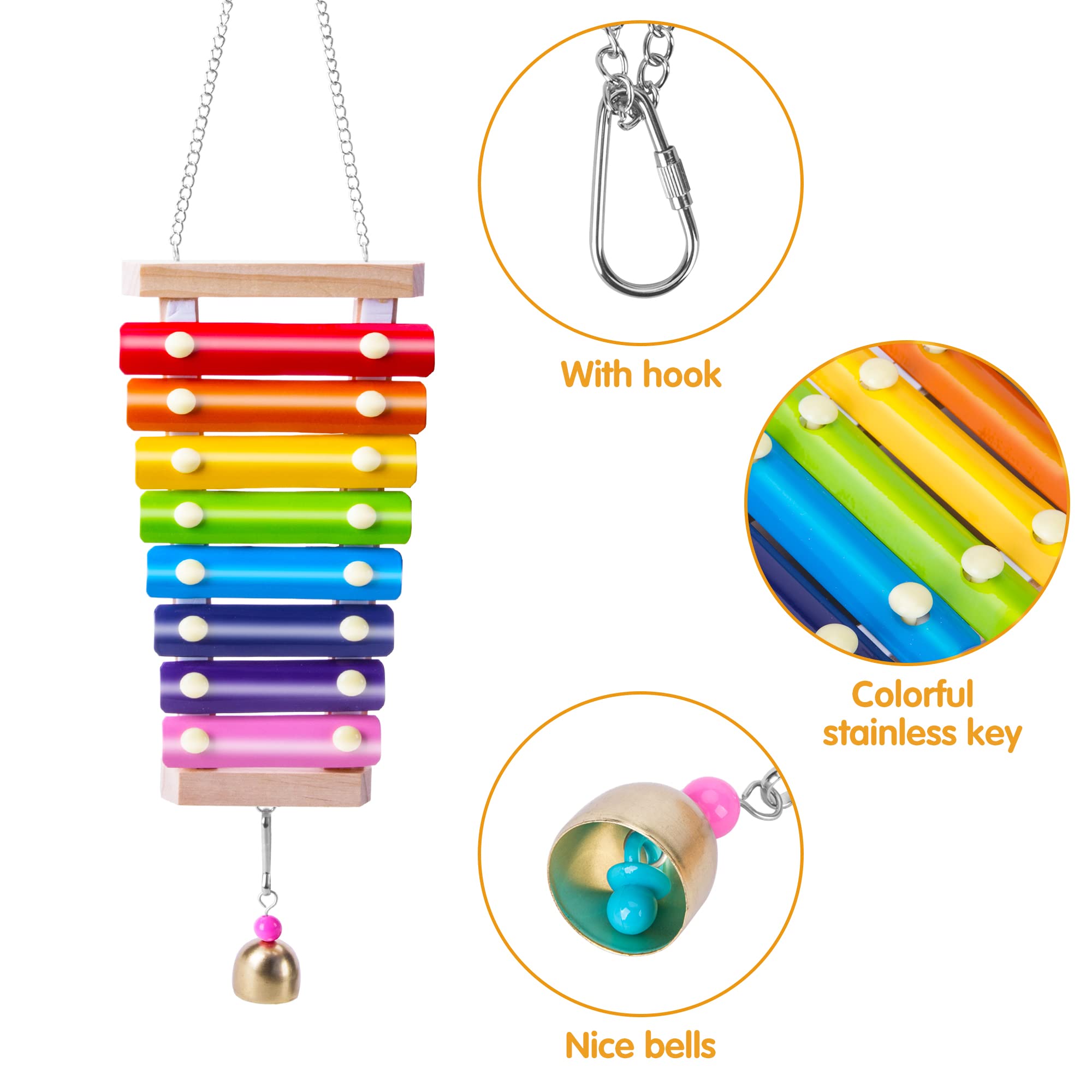 10PCS Chicken Toys for Hens - Xylophone, Swing, Pecking Toys, Mirror & Hanging Feeder - Fun Enrichment Activities for Backyard Chickens (Great for Coop Entertainment & Stress Relief)