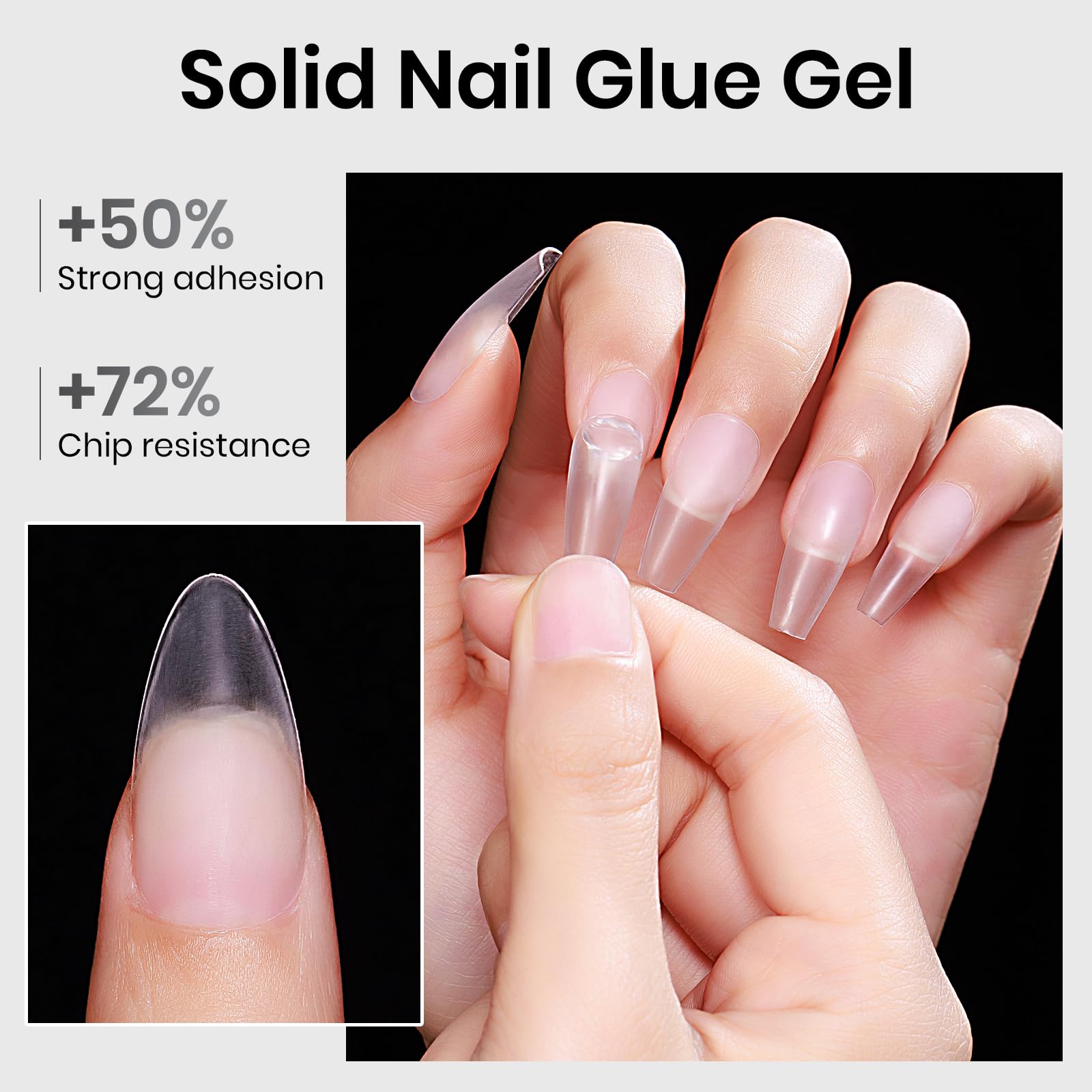 MIZHSE 18g Professional Nail Glue with UV Light - Long Lasting Strong Adhesive for Acrylic Nails, False Nails & Rhinestones | Salon, Home & DIY Nail Art Use
