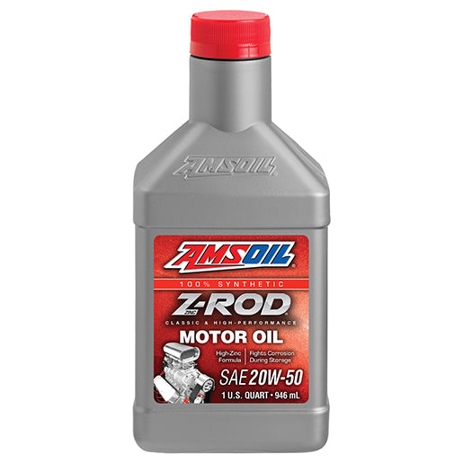 AMSOIL Z ROD® 20W-50 Full Synthetic Motor Oil - 1 Quart Bottle - High Performance Engine Protection for Classic Cars, Hot Rods & Muscle Cars