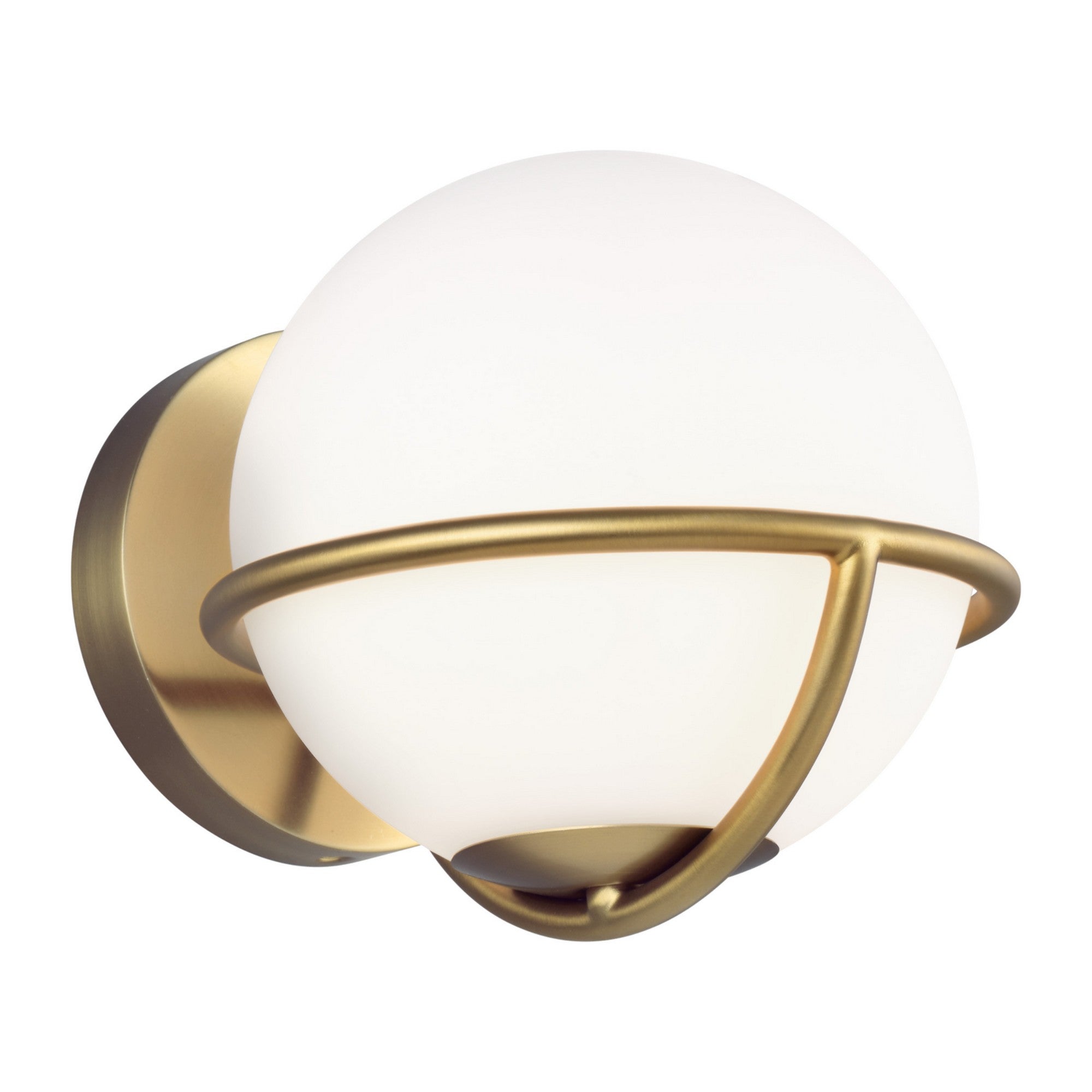 Apollo 8-Inch Armed Wall Sconce Light Fixture - Antique Brass Finish - Perfect for Bedroom, Living Room & Hallway Lighting Decor