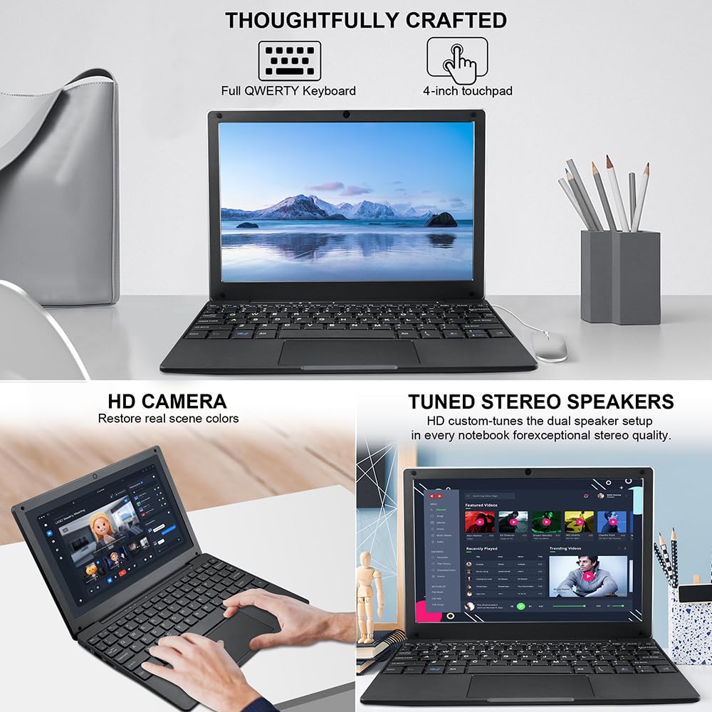 Portable Mini Laptop with Intel Celeron N4020, 8GB RAM & 128GB SSD - 11.6