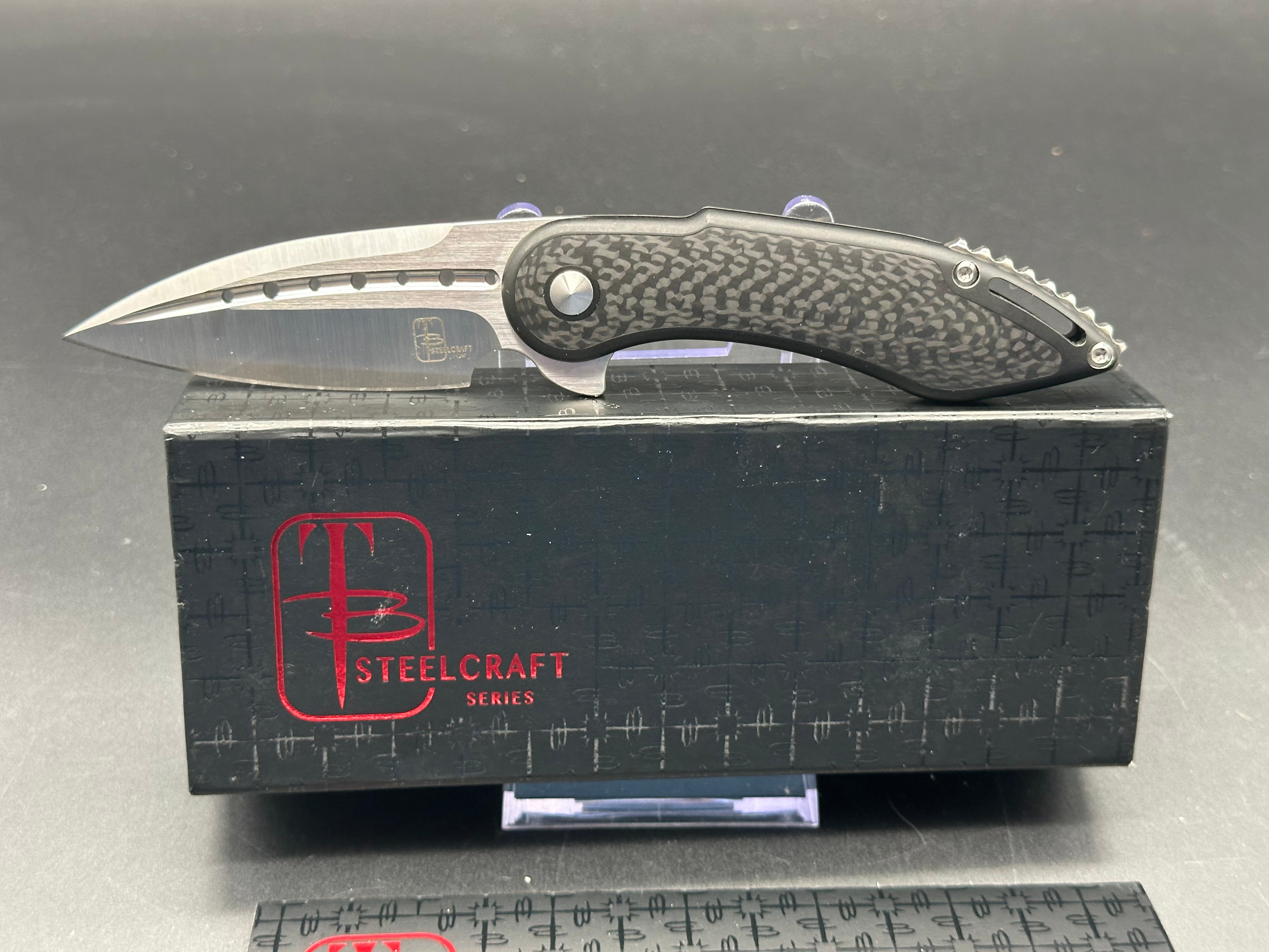 Steelcraft Mini Glimpse Carbon Fiber Pocket Knife - Premium Nested Frame Lock Folding Knife for EDC, Outdoor Adventures & Camping