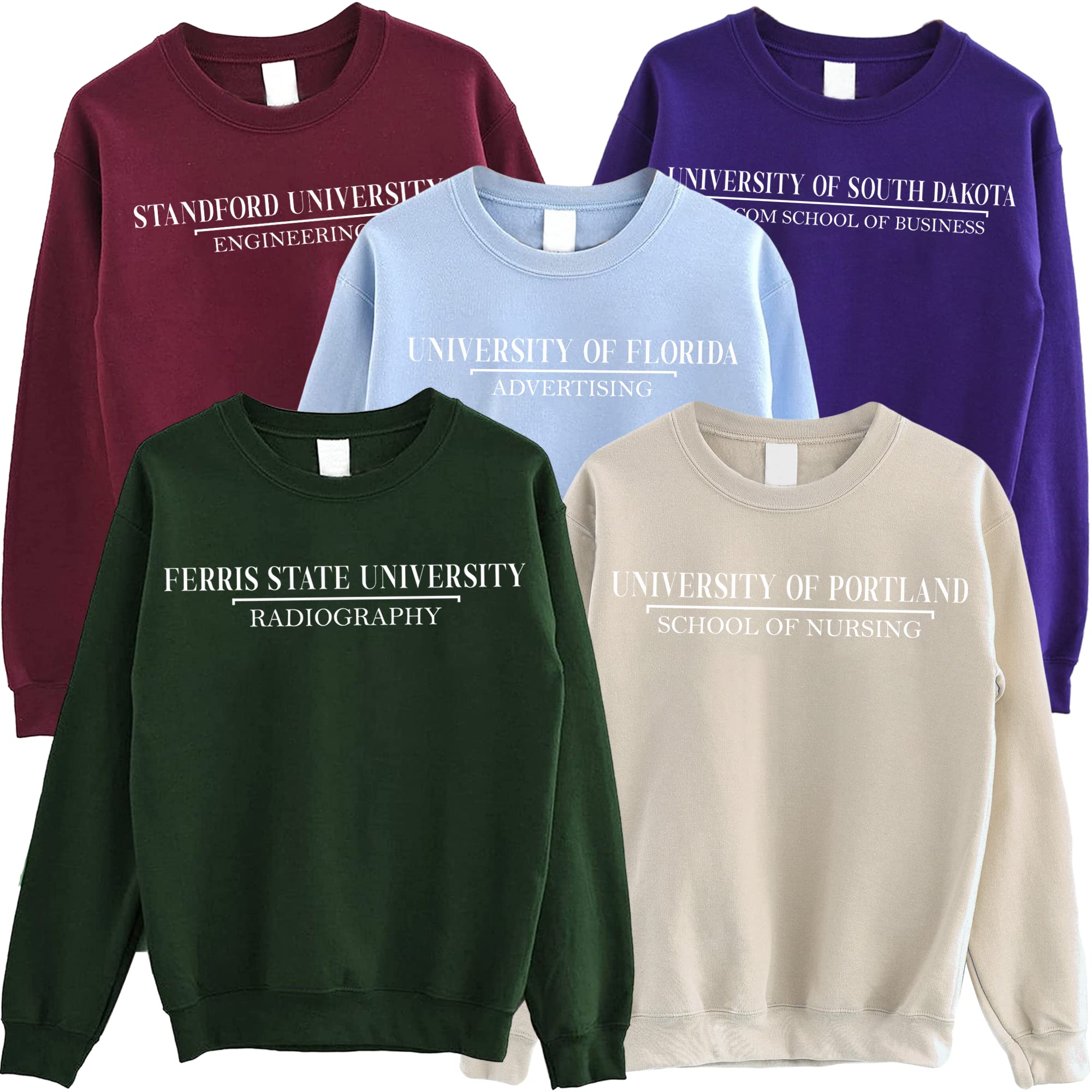 Custom College University Crewneck Sweatshirt - Personalized Graduation Gifts for Students, Alumni & Faculty | Soft Unisex Pullover for School Spirit, Campus Wear & Special Occasions