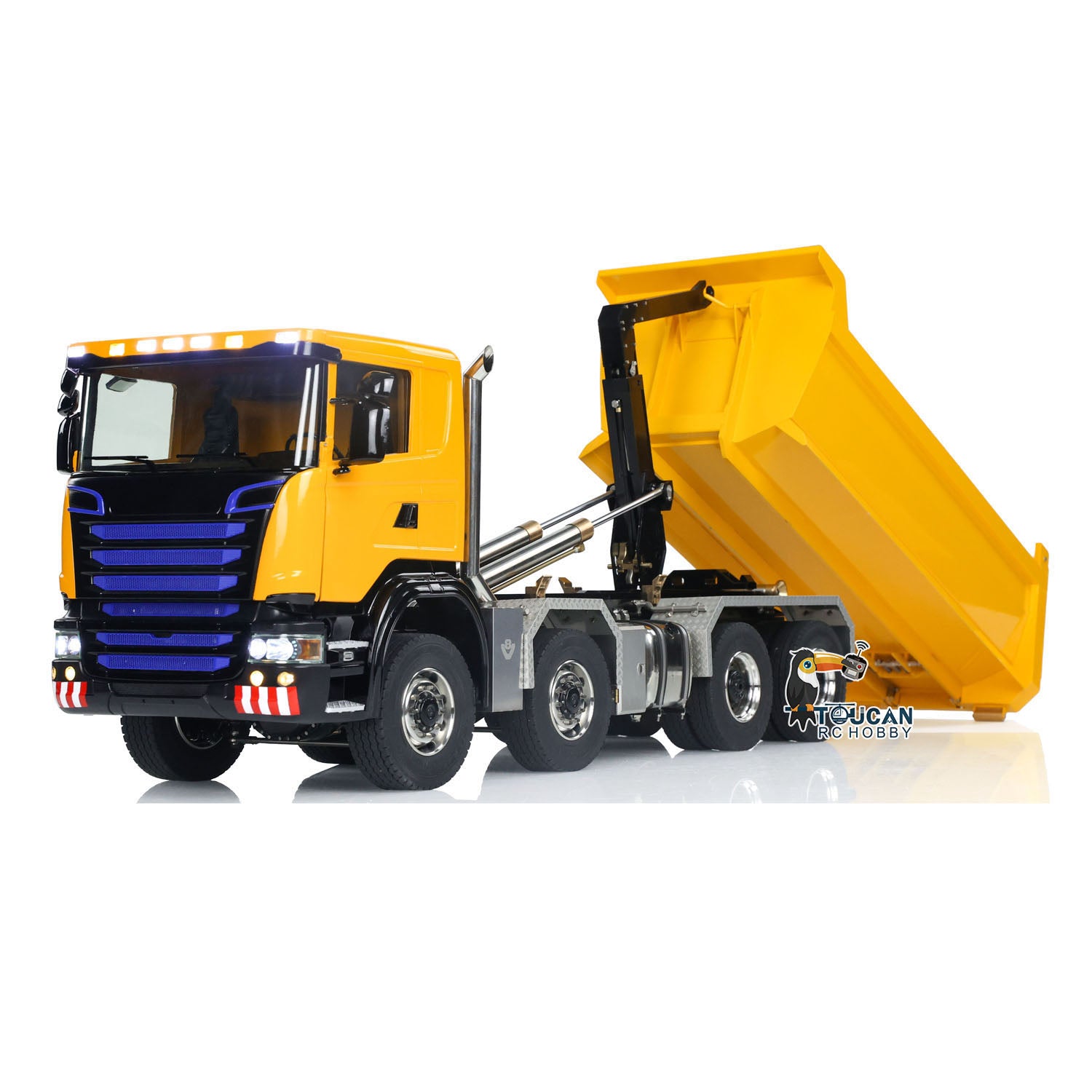 1/14 Scale Metal Remote Control Hydraulic Dump Truck - 8x8 RC Construction Vehicle with Differential & Full Tipper Function - Perfect for Construction Site Play, Collectors & RC Hobbyists