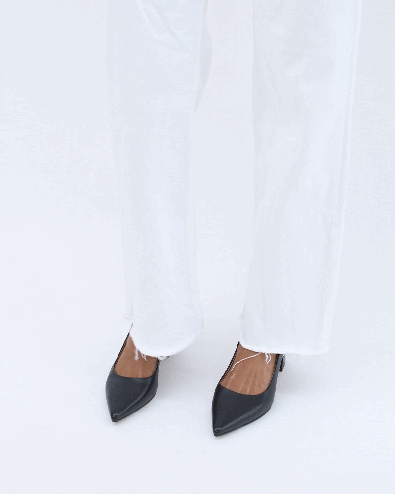 Black Leather Low Heel Shoes for Women - Comfortable & Stylish Slip-On Pumps for Office, Party, and Casual Wear