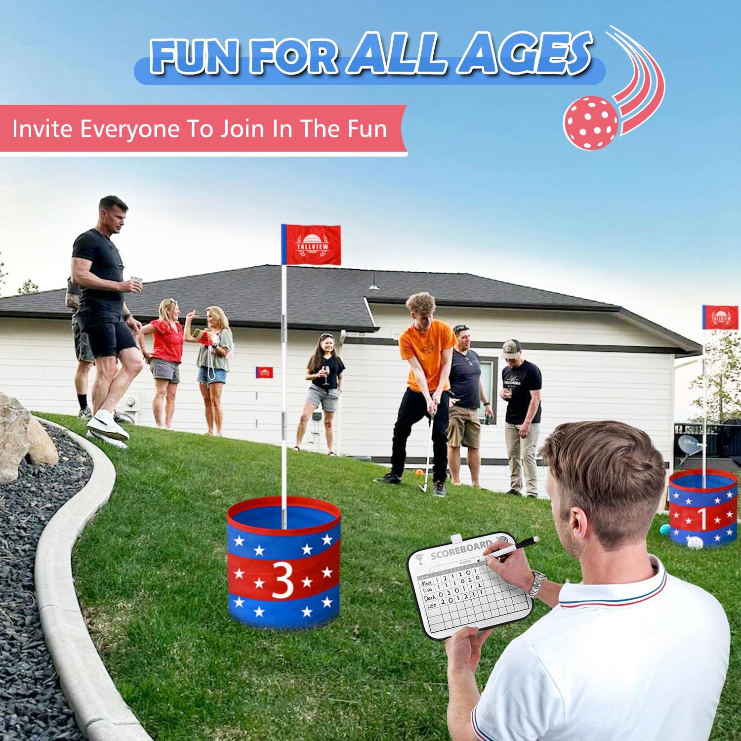 Premium 9-Hole Golf Set for Adults - Portable Backyard & Beach Golf Game with Balls & Flags | Perfect for Outdoor Parties, Picnics, and Family Fun