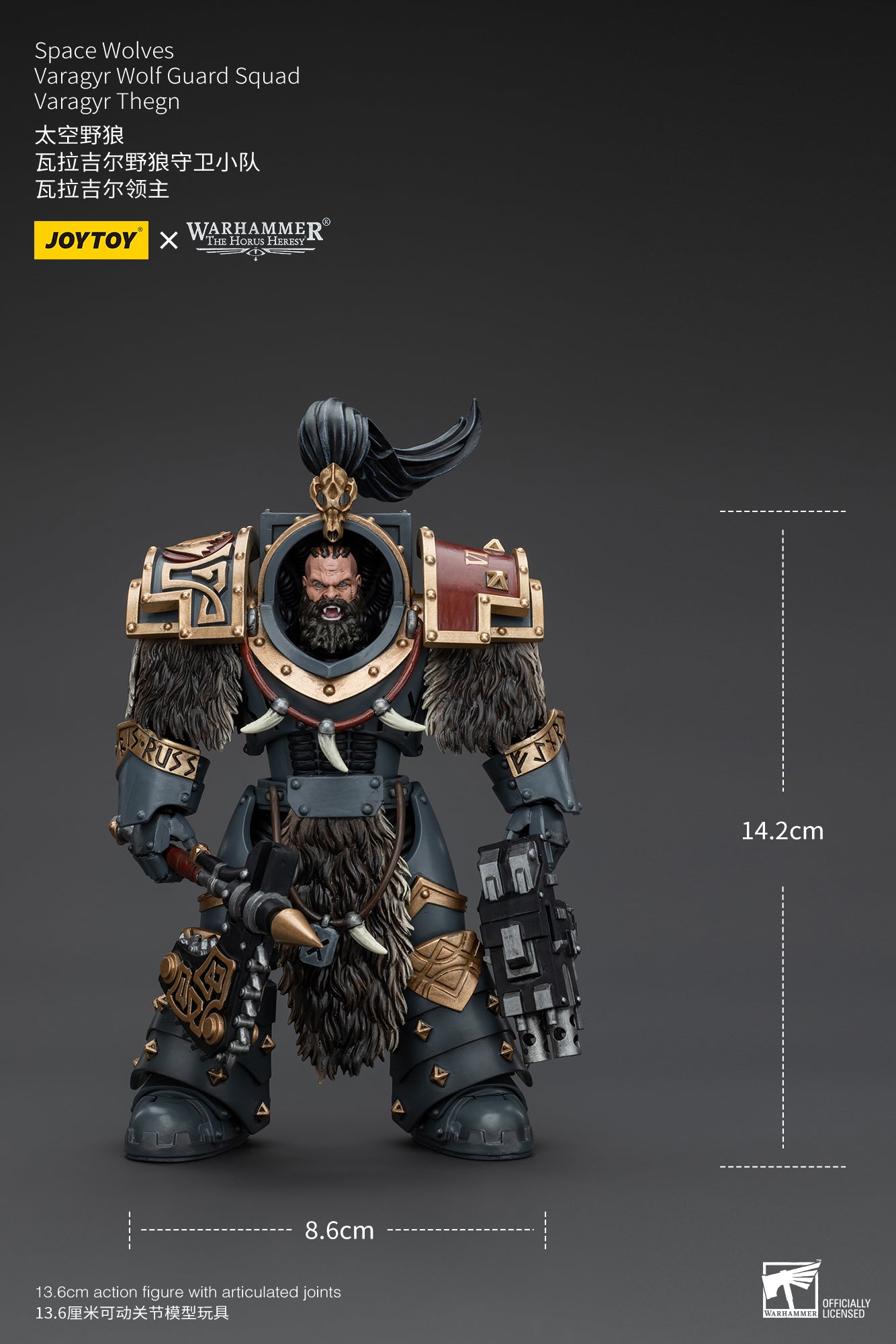 JOYTOY 1/18 Scale Warhammer The Horus Heresy Space Wolves Varagyr Wolf Guard Squad Action Figures - Collectible Miniatures for Tabletop Gaming & Display