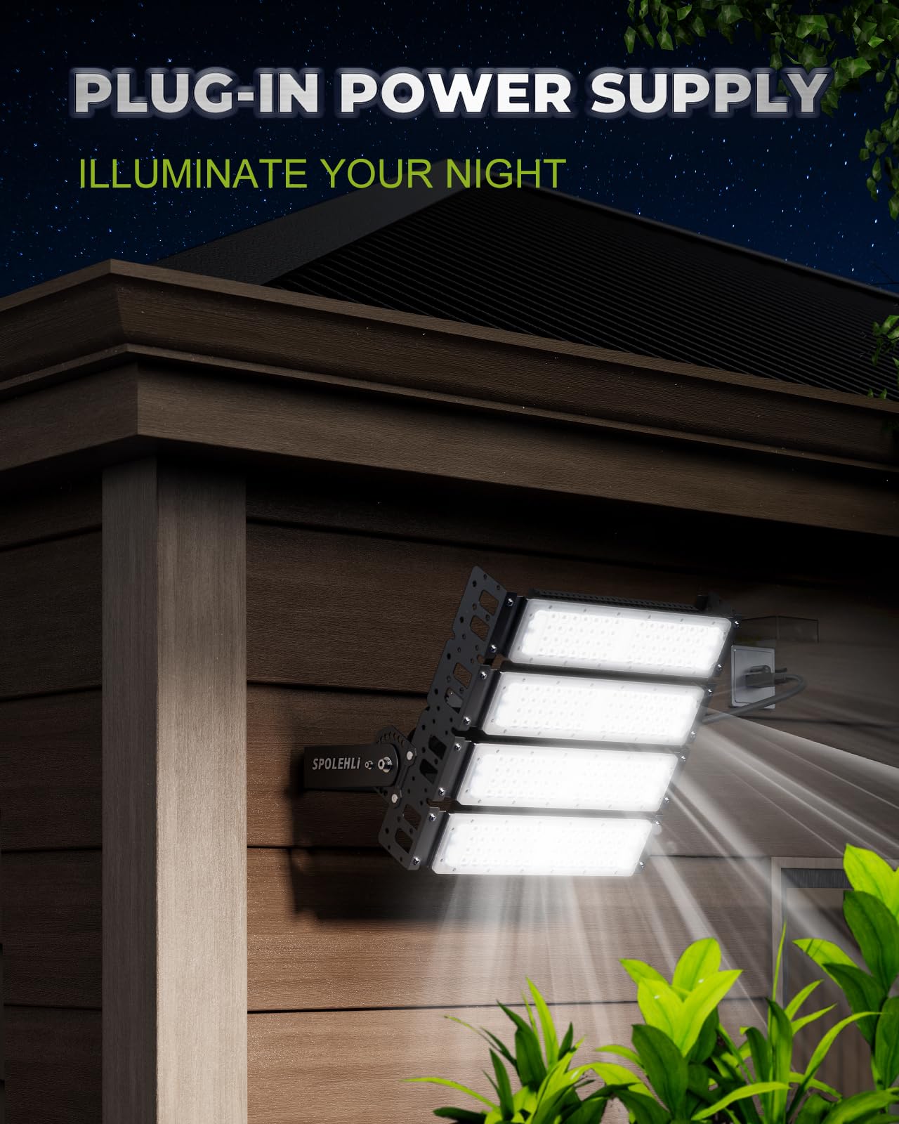 32000LM Super Bright LED Stadium Flood Lights - 1200W Equivalent, 200W Energy Saving, IP66 Waterproof, 6500K Daylight White (85-305V) - Perfect for Outdoor Sports Arenas, Parking Lots & Stadium Lighting - 5 Year Warranty