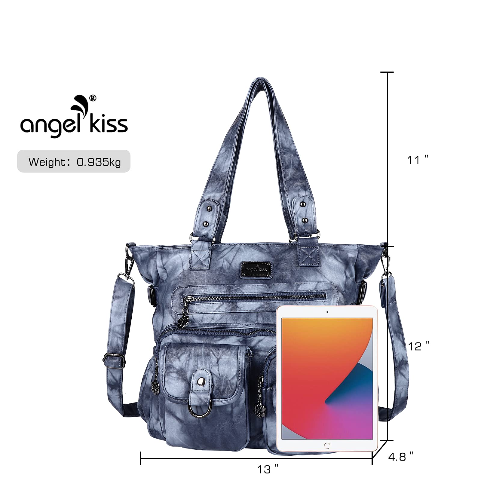 Angel Kiss Women's PU Leather Shoulder Bag - Stylish Tote for Work & Travel