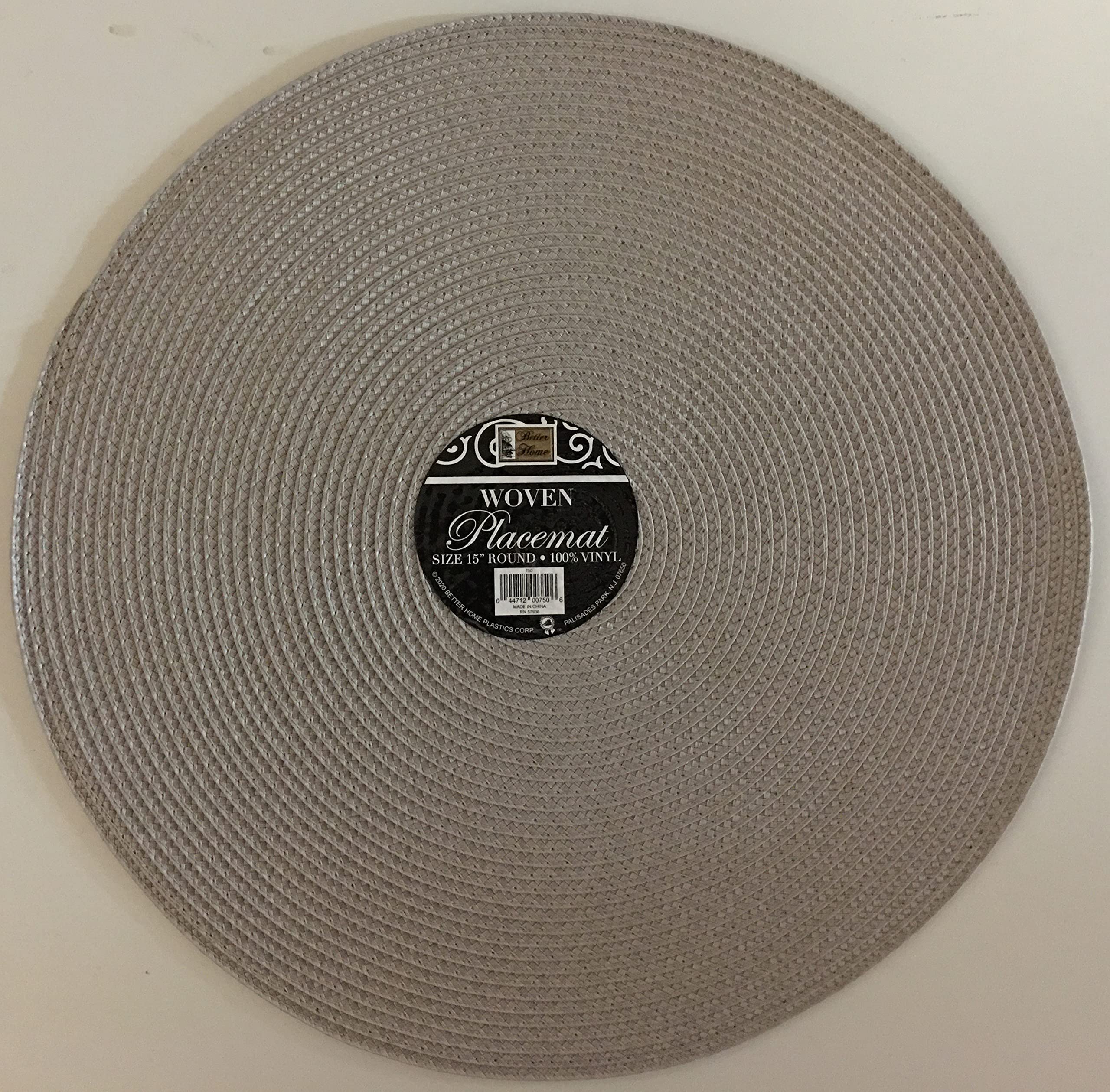 6-Pack 15 Inch Round Woven Placemats in Taupe - Premium Table Setting for Dining Room, Kitchen, and Outdoor Entertaining