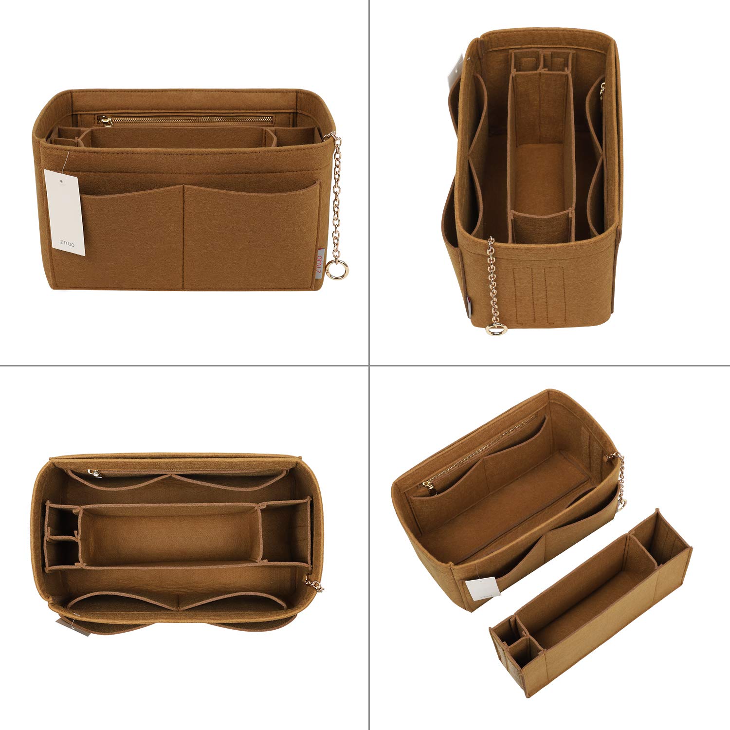 Premium Felt Purse Organizer Insert with Zipper & Sewn Bottom - Perfect Fit for Louis Vuitton Speedy, Neverfull, Graceful Bags (6 Size Options) - Keep Your Handbag Neat & Organized for Work, Travel & Daily Use