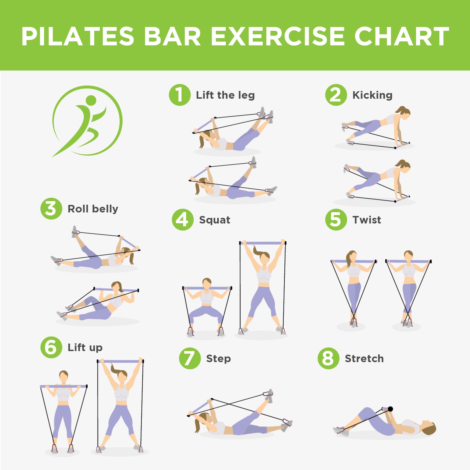 Pilates Reformer Bar Kit - Full Body Workout Equipment for Low Impact Exercise, Core Strength & Stability Training, Rehabilitation & Strength Building | Perfect for Home Gym, Pilates Studio & Physical Therapy