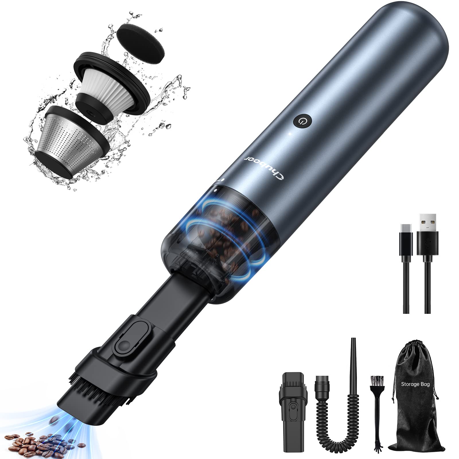 Chuboor Mini Cordless Vacuum - Powerful Handheld for Dust, Crumbs | Home & Car Use