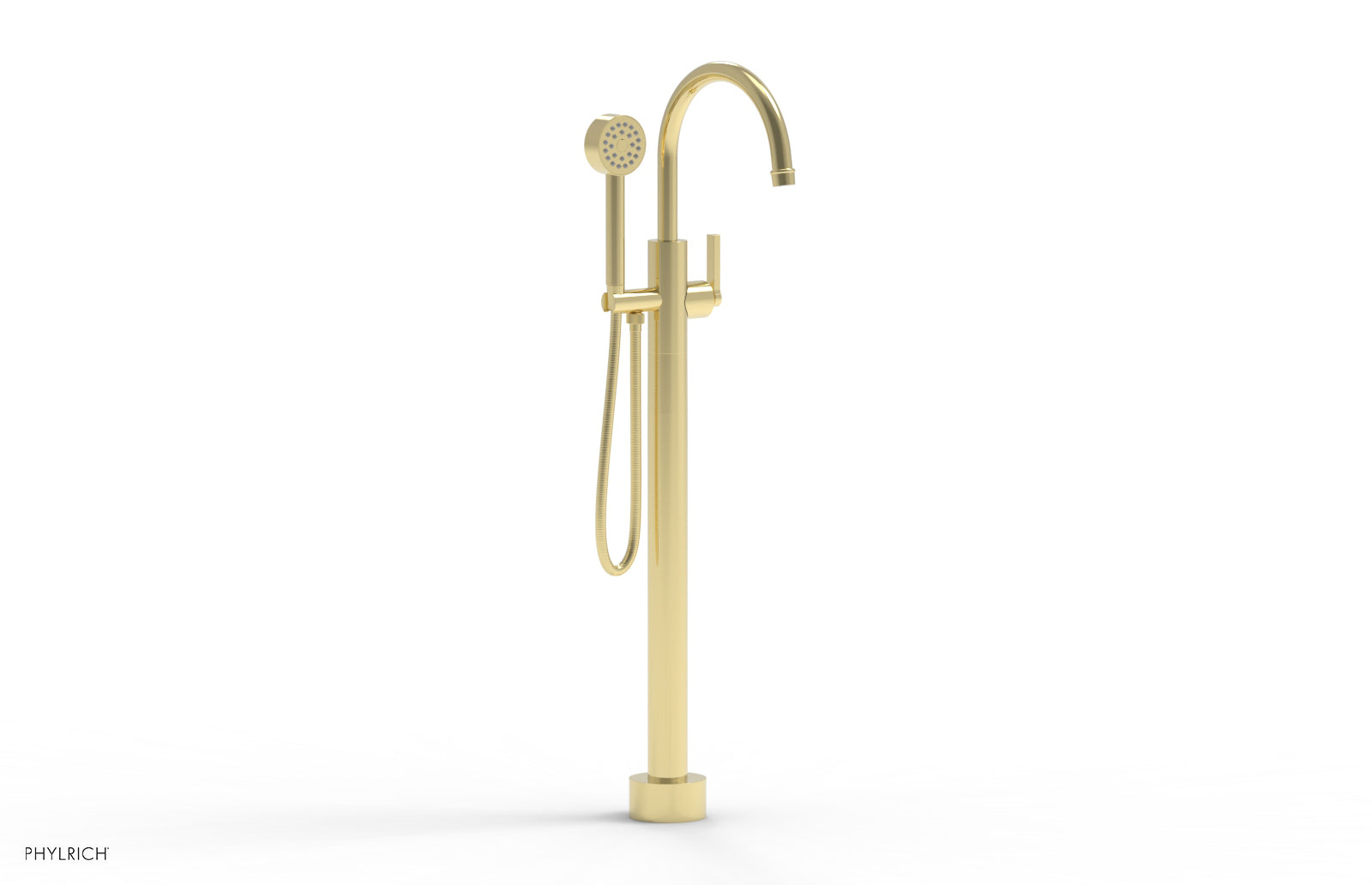 HEX MODERN Tall Floor Mount Tub Filler with Lever Handle & Hand Shower - Model 501 47 01 - Perfect for Luxury Bathroom Renovations & Spa-Like Showers
