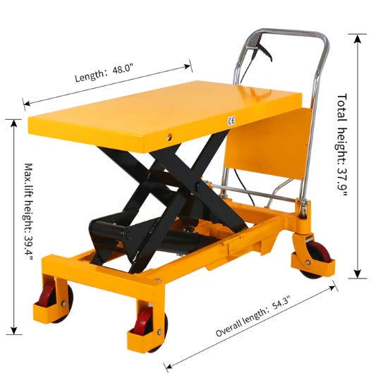 Apollolift A 2014 Single Scissor Lift Table - 2200 lbs Capacity, 39.4