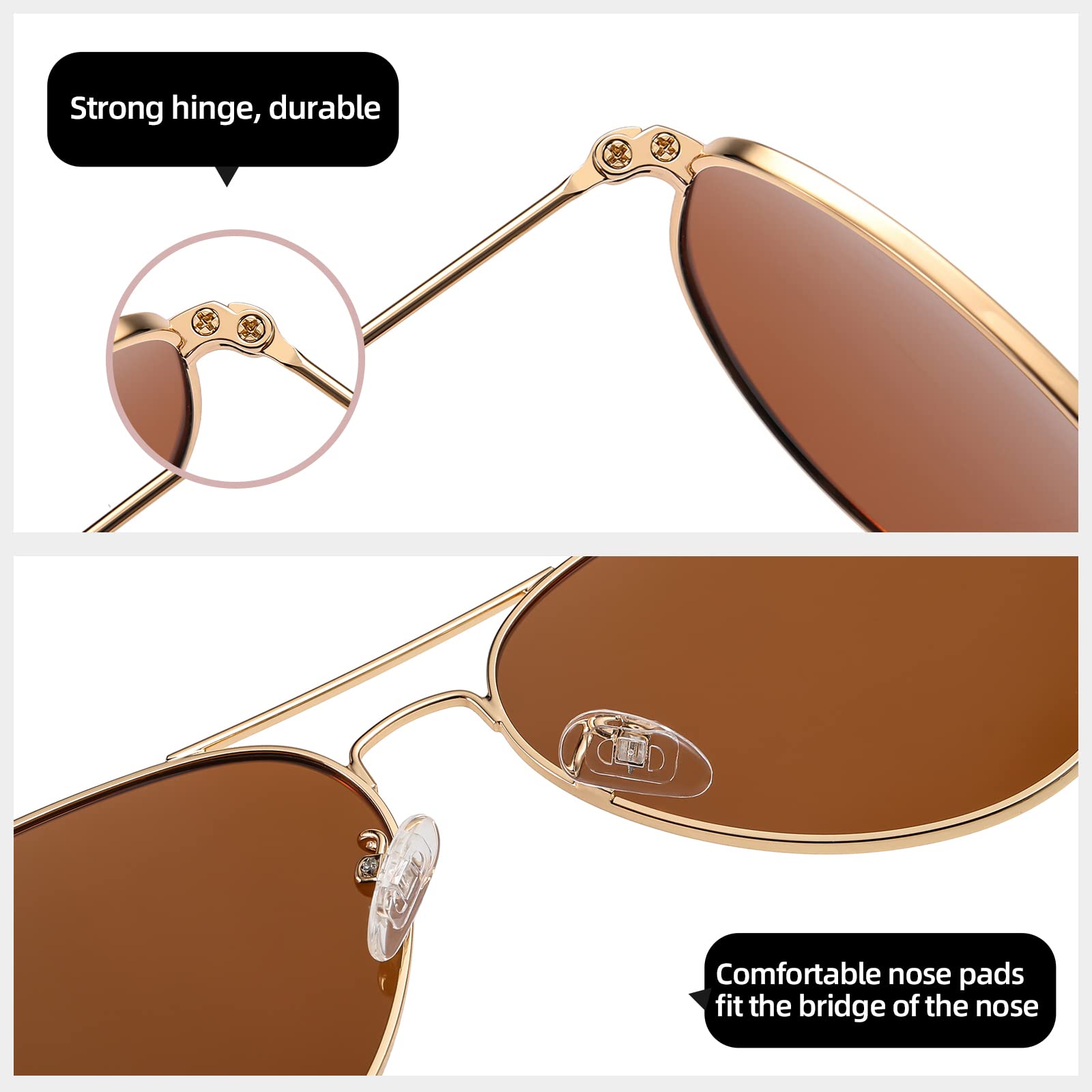 MEETSUN Polarized Aviator Sunglasses for Men & Women - UV400 Protection, Metal Frame - Perfect for Driving, Outdoor Activities & Fashion Accessories