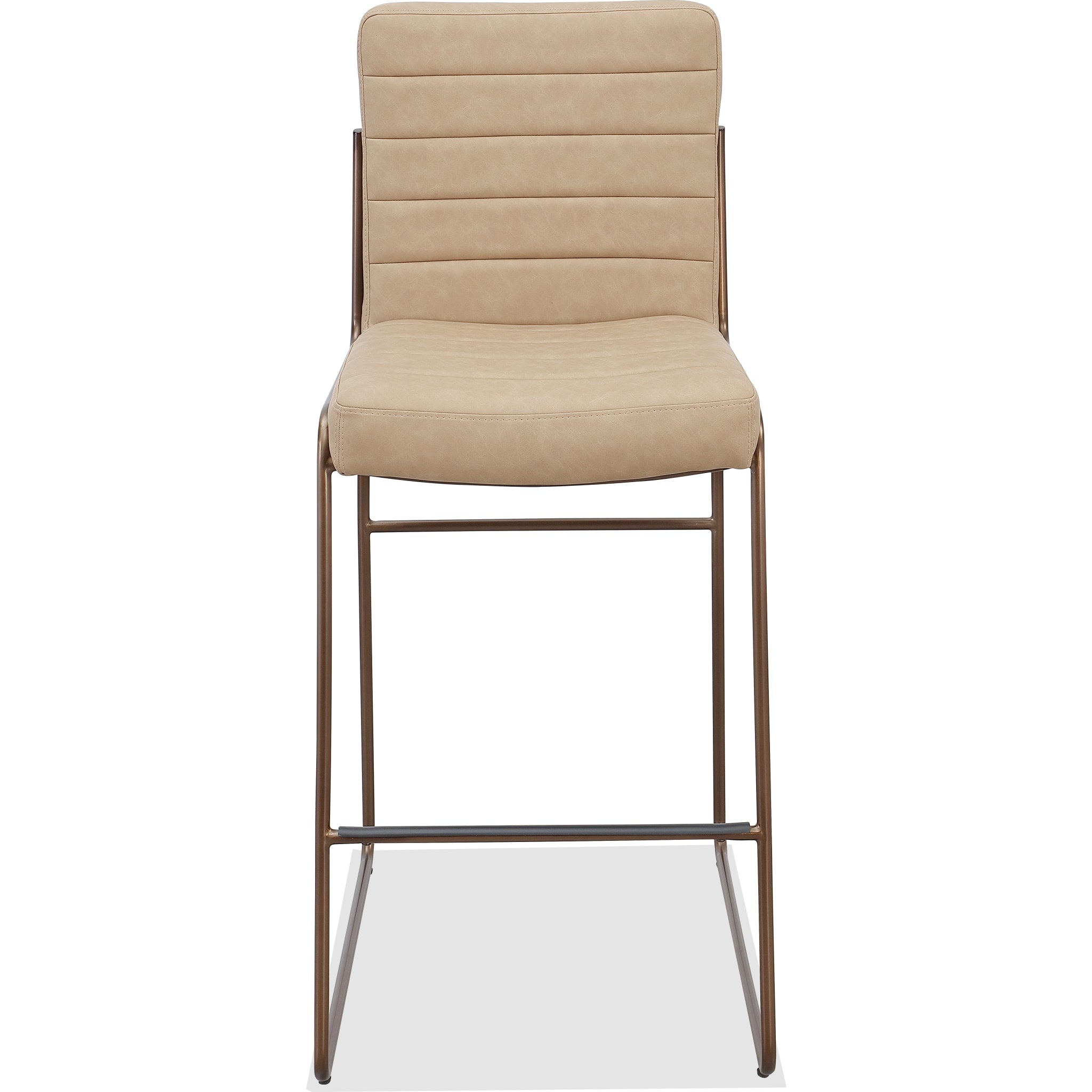 Madison Metal Frame Counter Stool - Honey Synthetic Leather Bar Stools for Kitchen Island, Breakfast Nook & Home Decor - Adjustable Height Modern Stool with Comfortable Seat