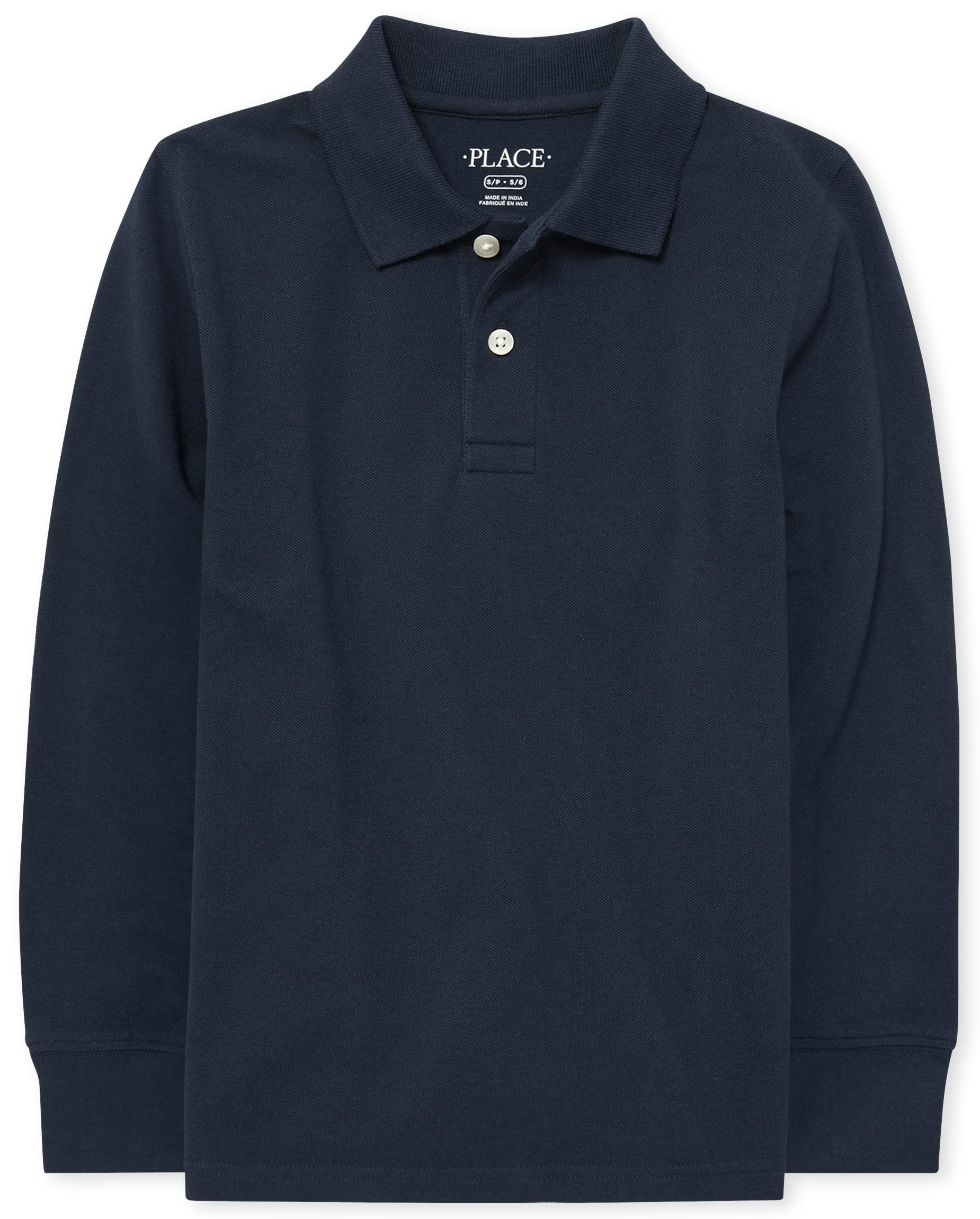 The Children's Place Boys' Long Sleeve Pique Polo Shirt - Comfortable Cotton School Uniform & Casual Wear for Toddlers and Kids