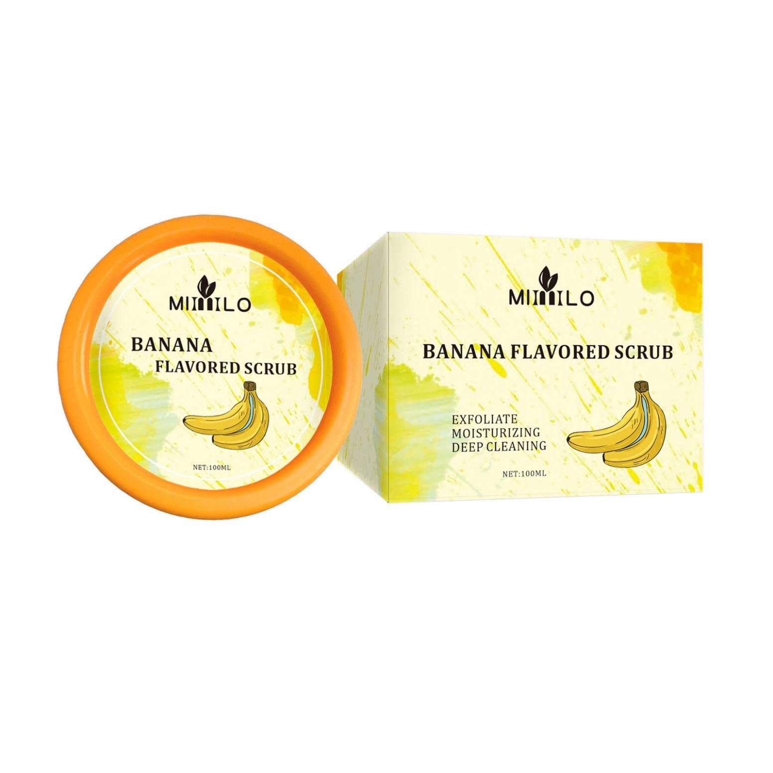 Banana Body Scrub - Natural Exfoliating & Moisturizing Body Care for Smooth Skin | Gentle Dead Skin Remover for Dullness Reduction | Perfect for Shower, Spa & At-Home Skincare Routine