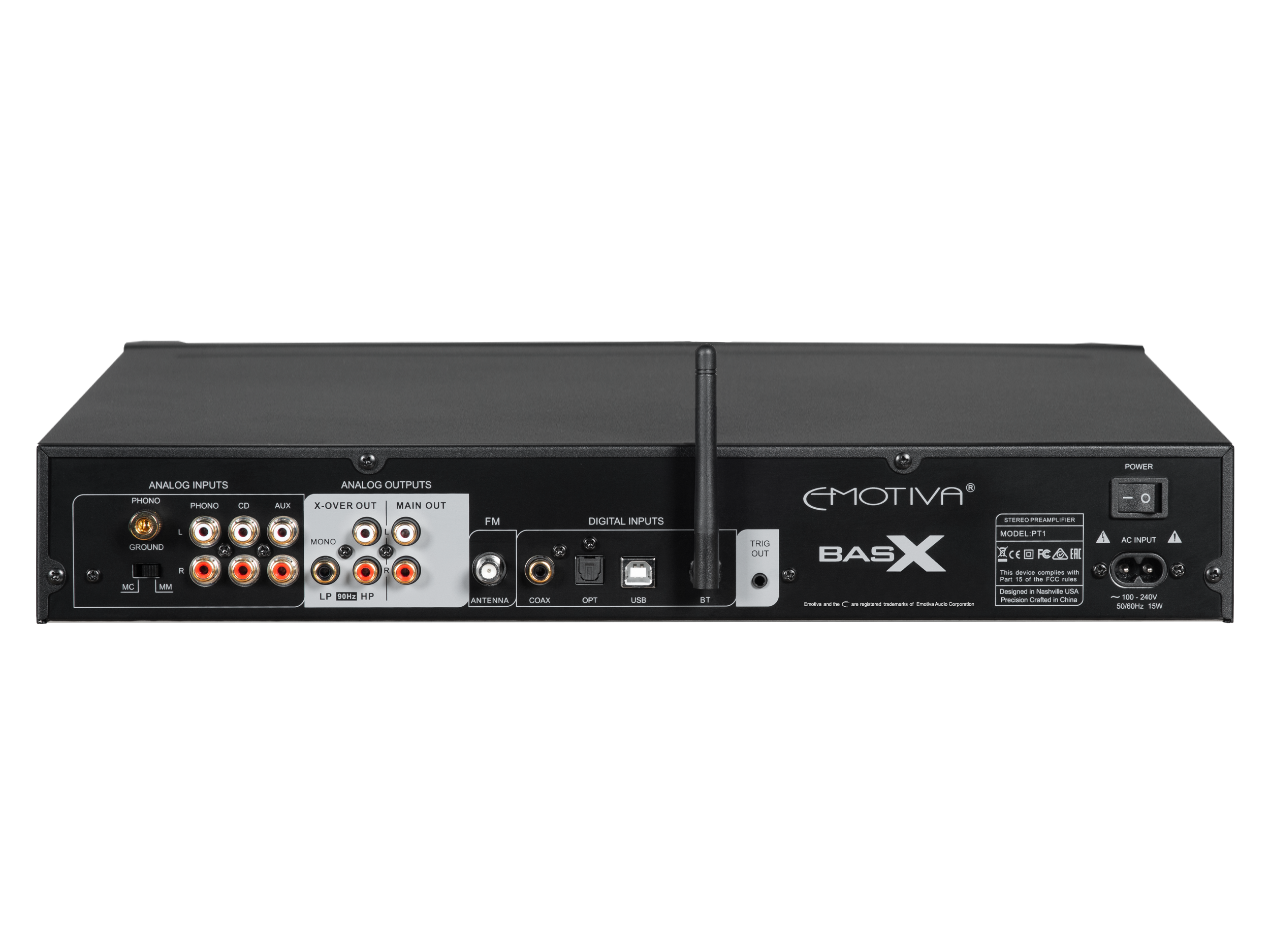 BasX PT1 High-Performance Stereo Preamplifier with Built-in DAC & FM Tuner - Perfect for Home Audio Systems and Audiophile Setups